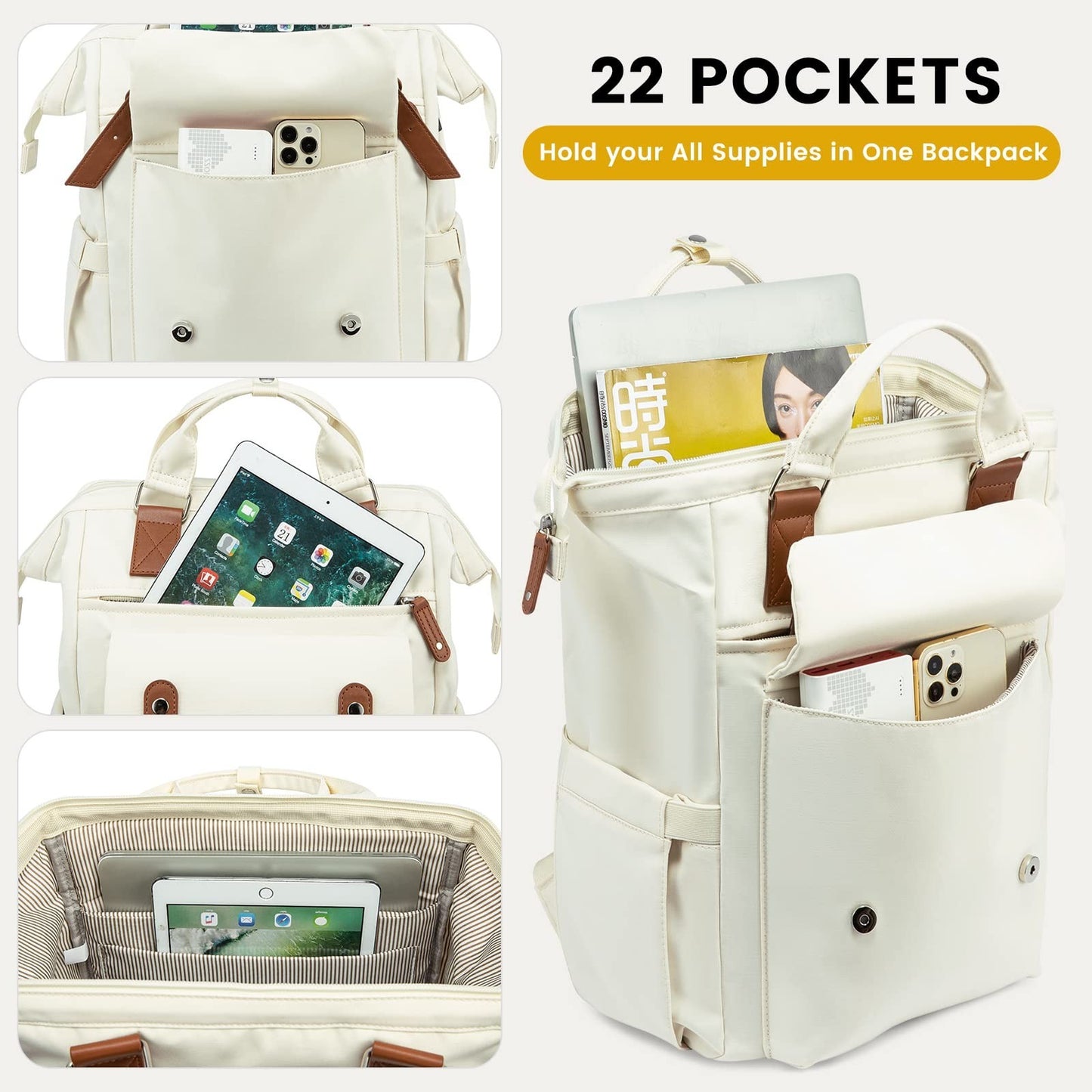 Stylish 15.6" Laptop Backpack for Women   Work, Travel, College, Business Bag, B2