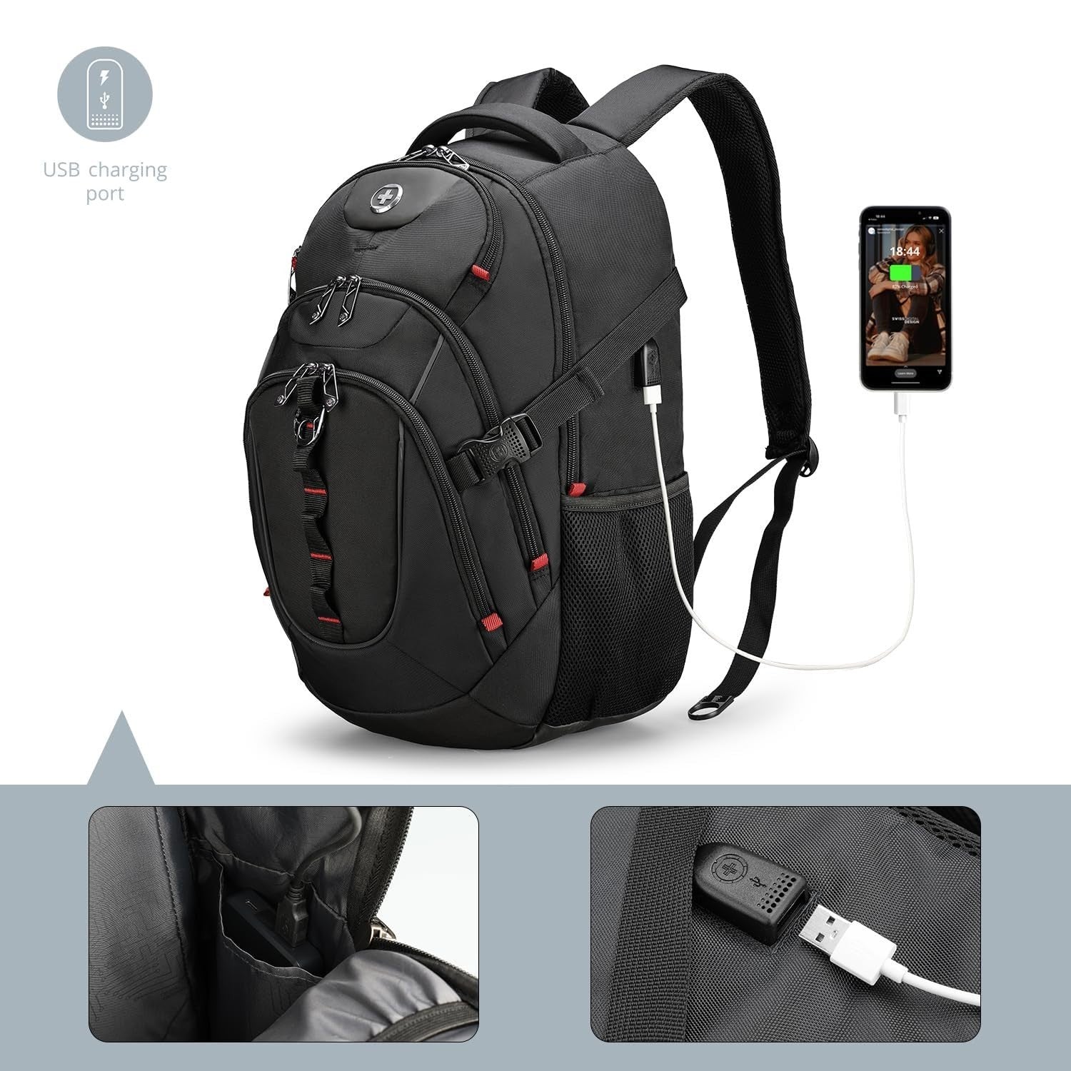 Travel Laptop Backpack with USB Charging Port, Fits 15.6" Computer, 31L Bookbag4