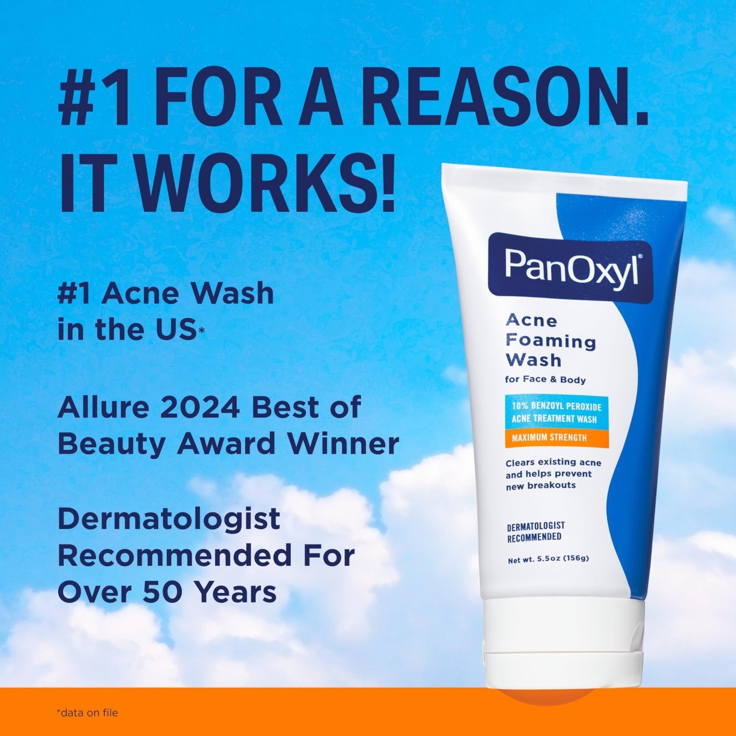 Acne Foaming Wash 10% Benzoyl Peroxide, 5.5 oz - Pack of 2, Clear Skin Solution5