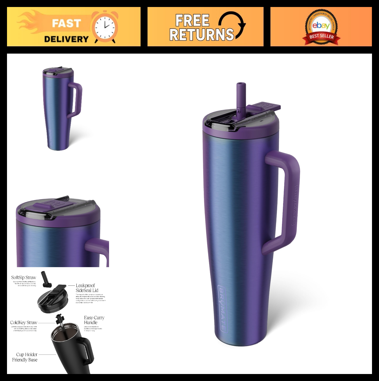 40oz Insulated Stainless Steel Tumbler with Leakproof Straw Lid | BPA Free, Cup0