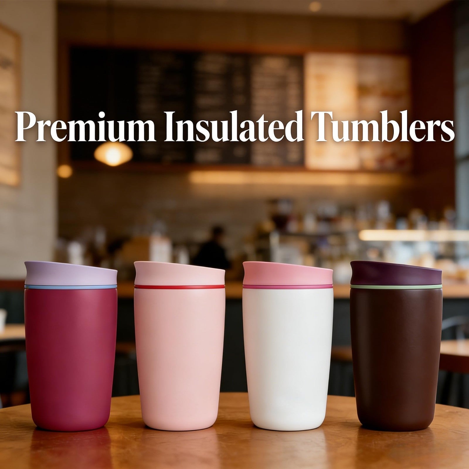 Insulated Stainless Steel Coffee Tumbler 12 oz, Travel Mug for Hot/Iced Drinks,2