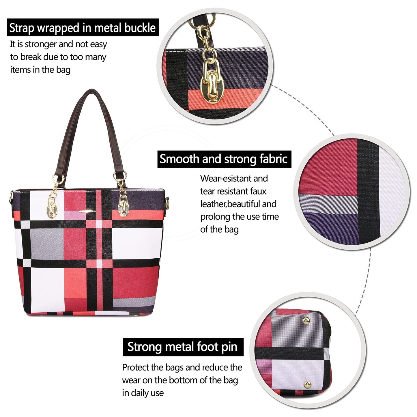 Stylish Designer Handbags for Women - Satchel Shoulder Tote Top Handle Purse5