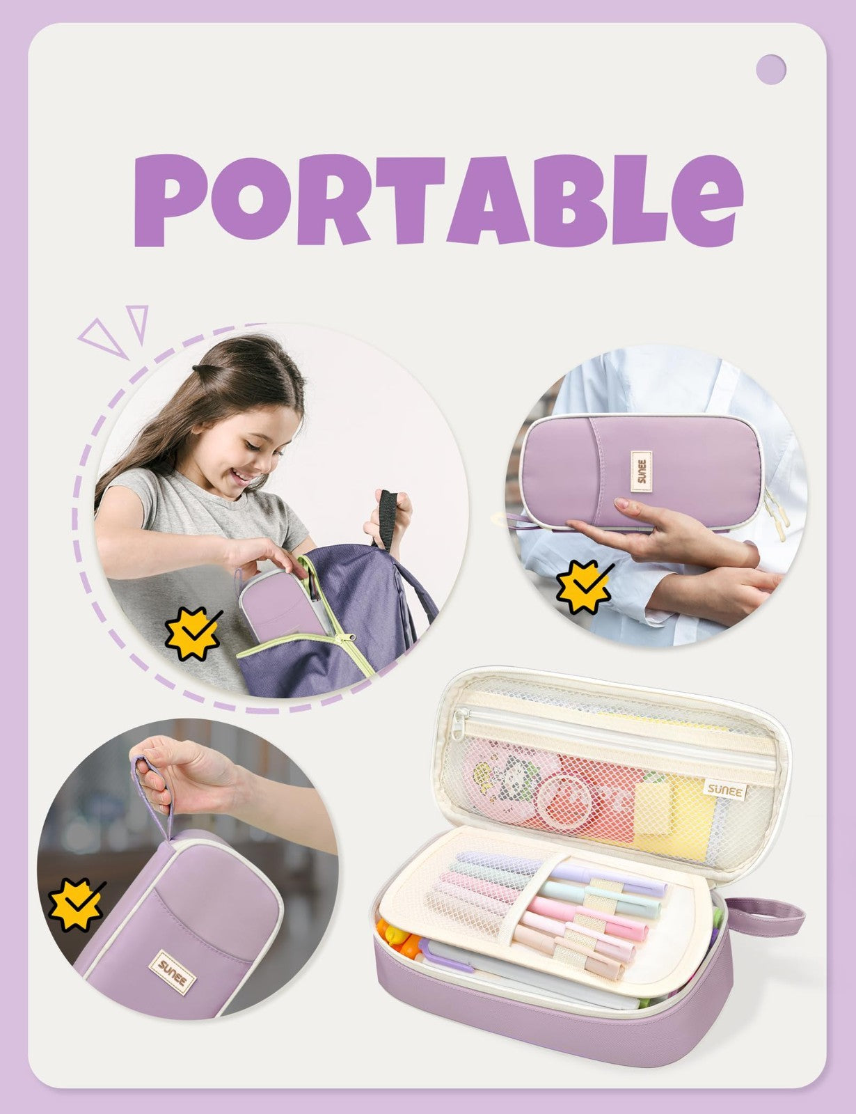 Cute Aesthetic Pencil Case   Large Zippered Pen Pouch, Kawaii Stationery Organiz6