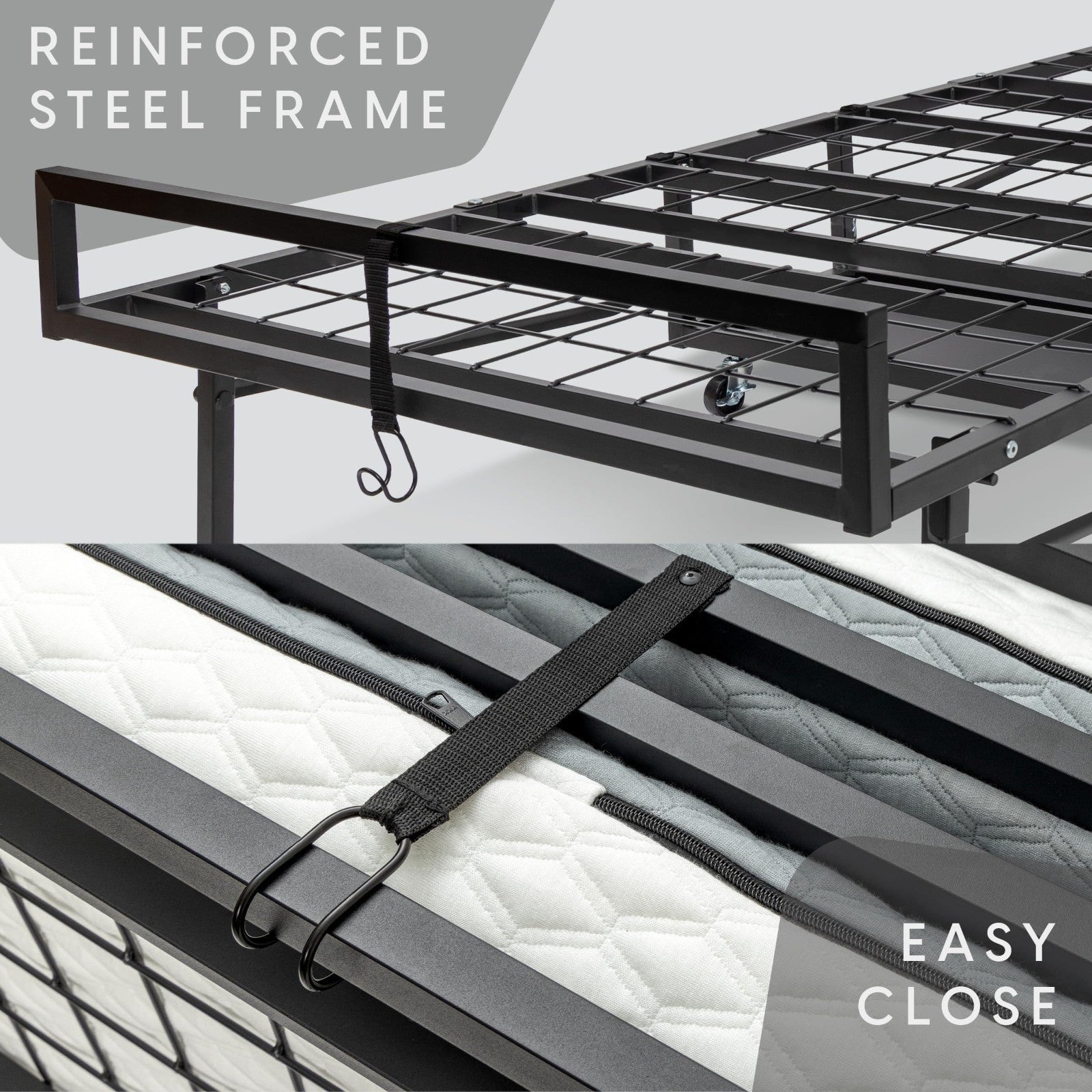 Deluxe Twin Folding Bed with Mattress, Portable Rollaway Bed, Bonus Pillow & Bla14