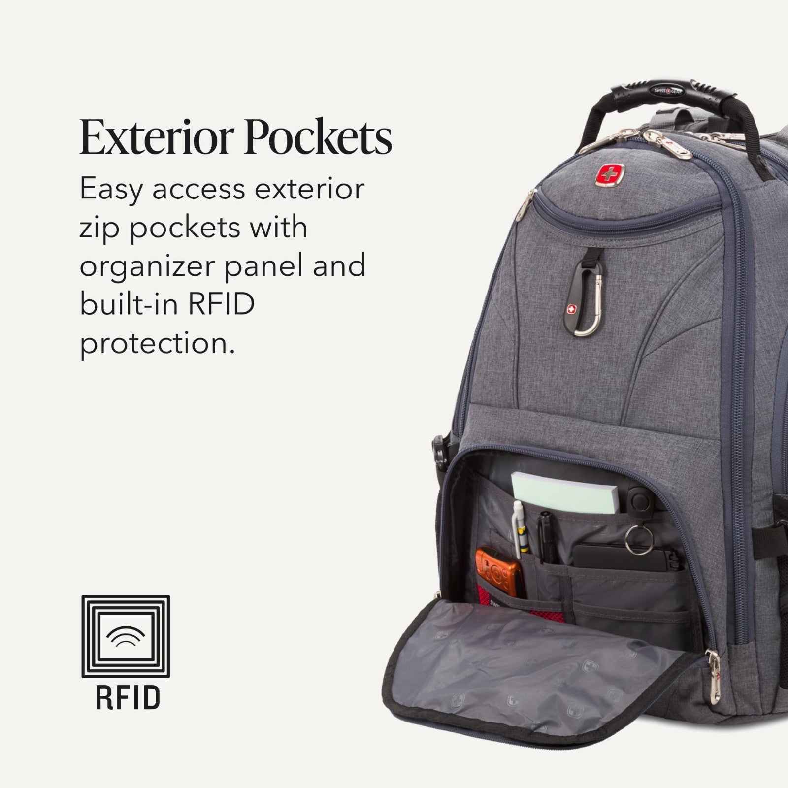 17 Inch Laptop Backpack, TSA Friendly Lay Flat Design, RFID Protection, Tablet P3