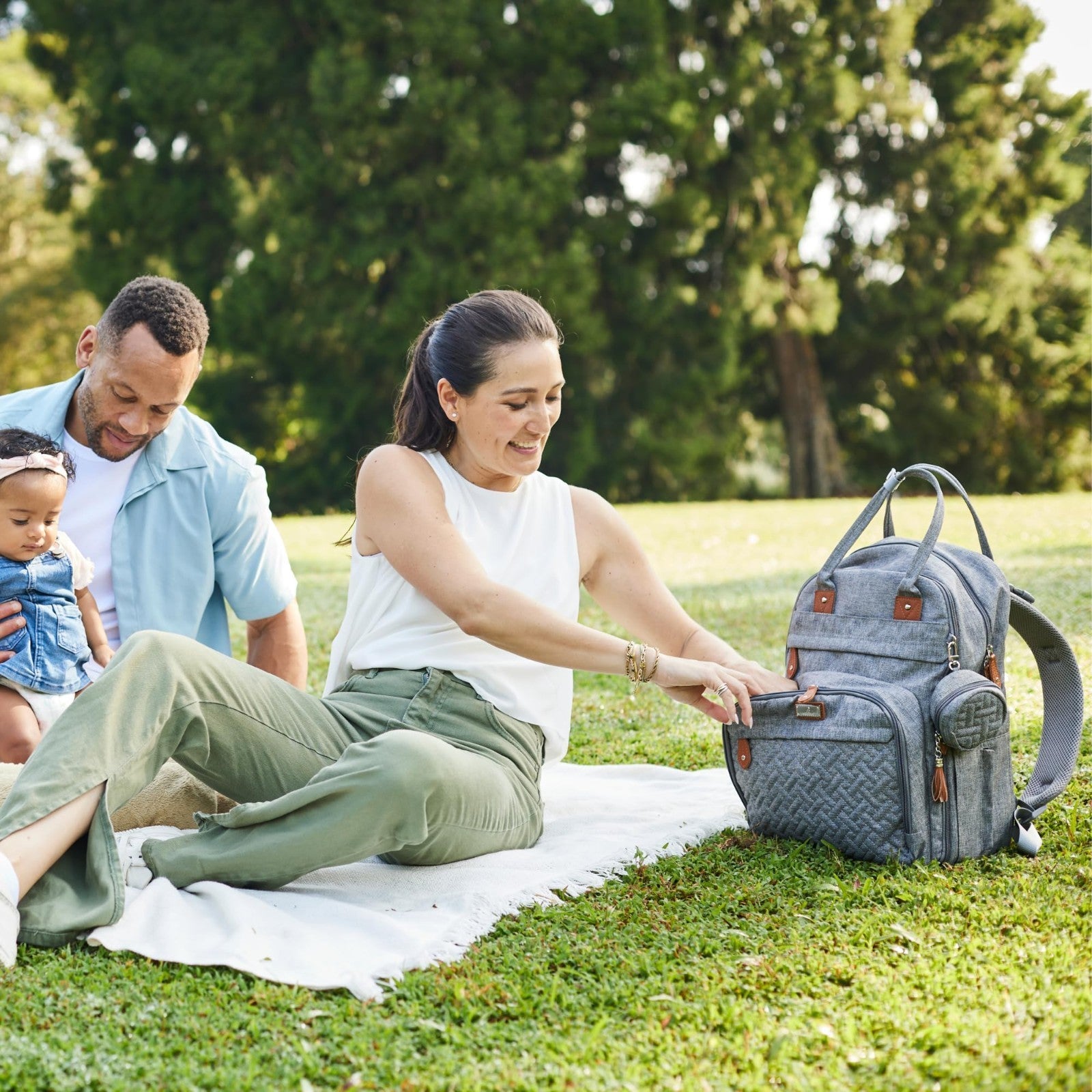 Multi Function Water Resistant Diaper Bag Backpack   Baby Travel Tote, Changing2