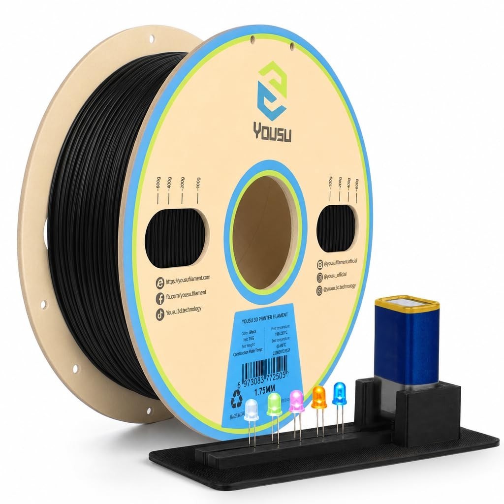 1kg Black Conductive PLA Filament 1.75mm - ESD Safe 3D Printing Wire for Sensors1