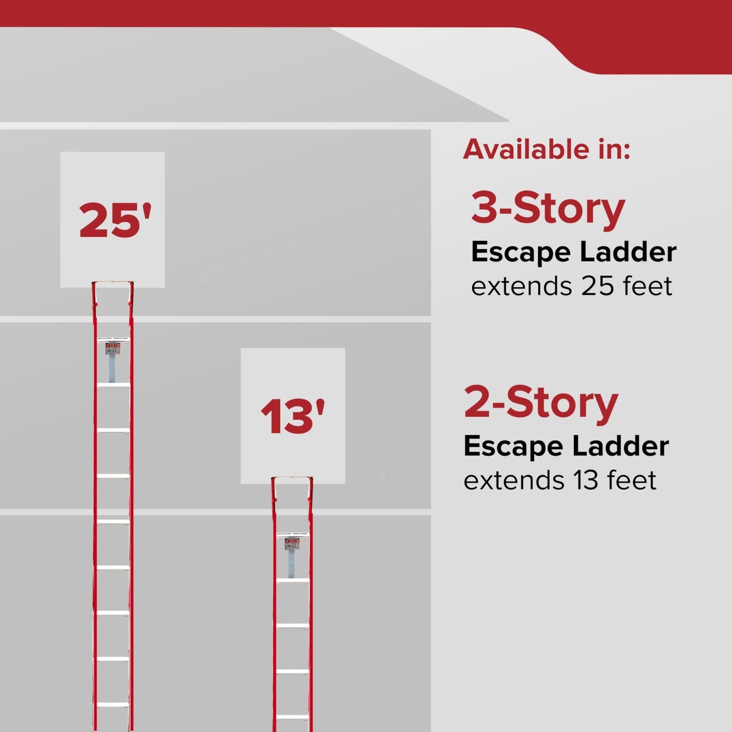 3 Story Fire Escape Ladder, 25 Foot Rope Ladder, Anti Slip Rungs, Emergency Safe2