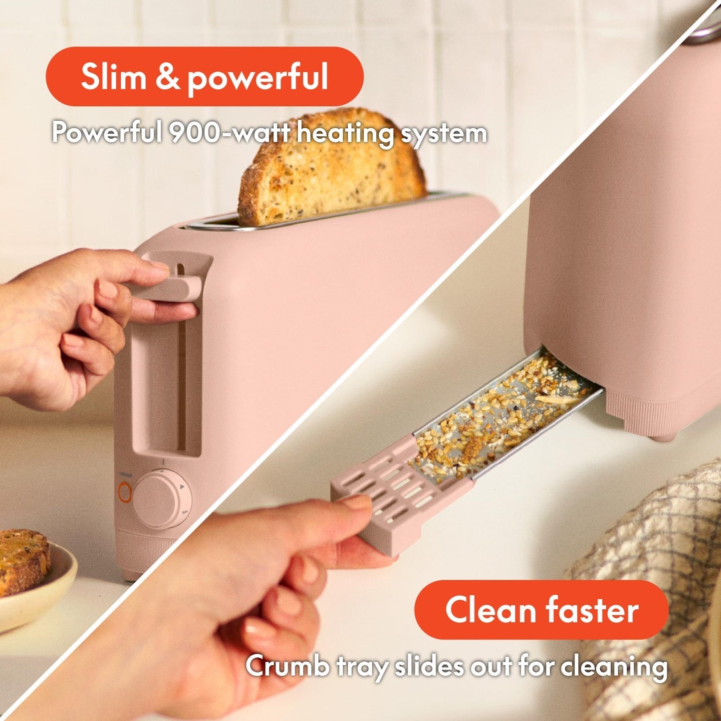 2 Slice Slim Toaster, Long Slot & Extra Wide, Compact Design, Kitchen Essential5