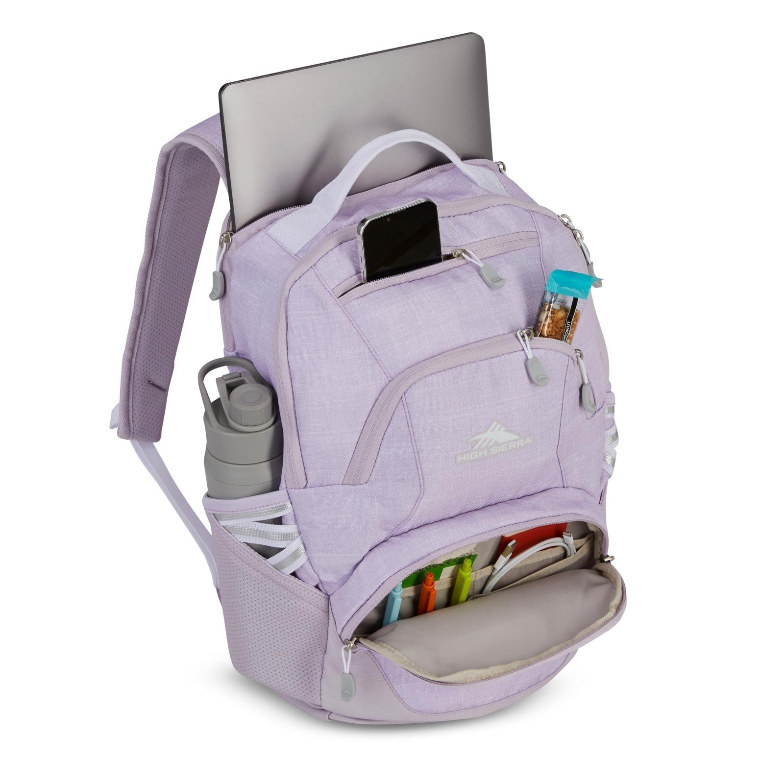 Lightweight Backpack for 17" Laptops, Large Main Compartment, Dual Water Bottle4