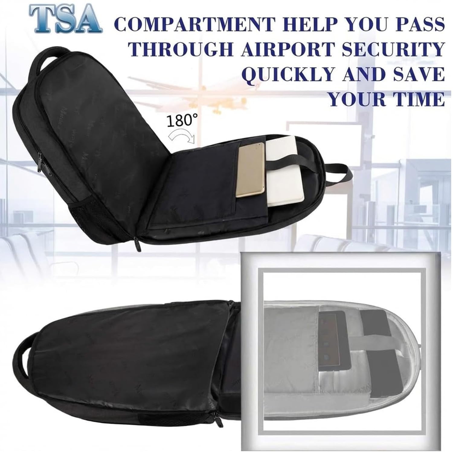 Extra Large 18" TSA Friendly Laptop Backpack, Travel Bag with Multiple Pockets3
