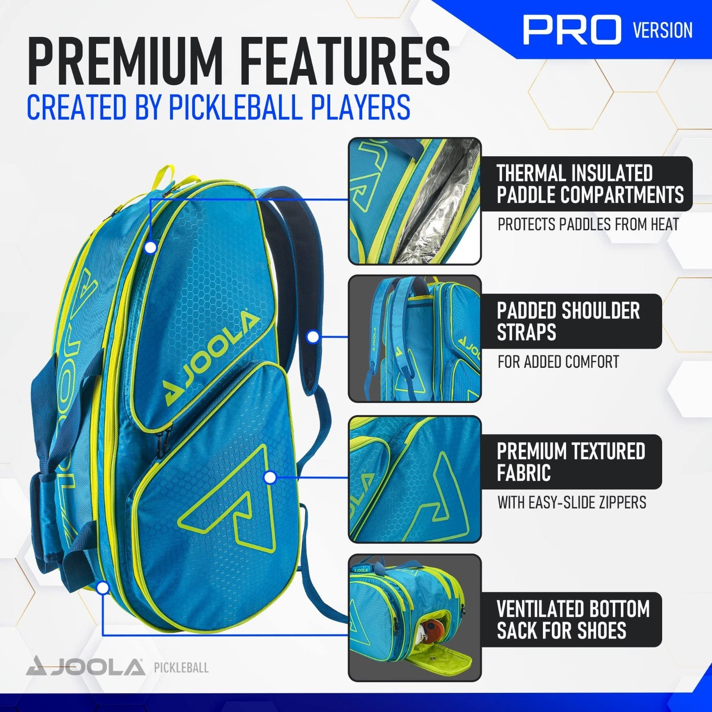 Pickleball Backpack & Duffle Bag - Thermal Insulated, Holds 4+ Paddles, Fence Ho4