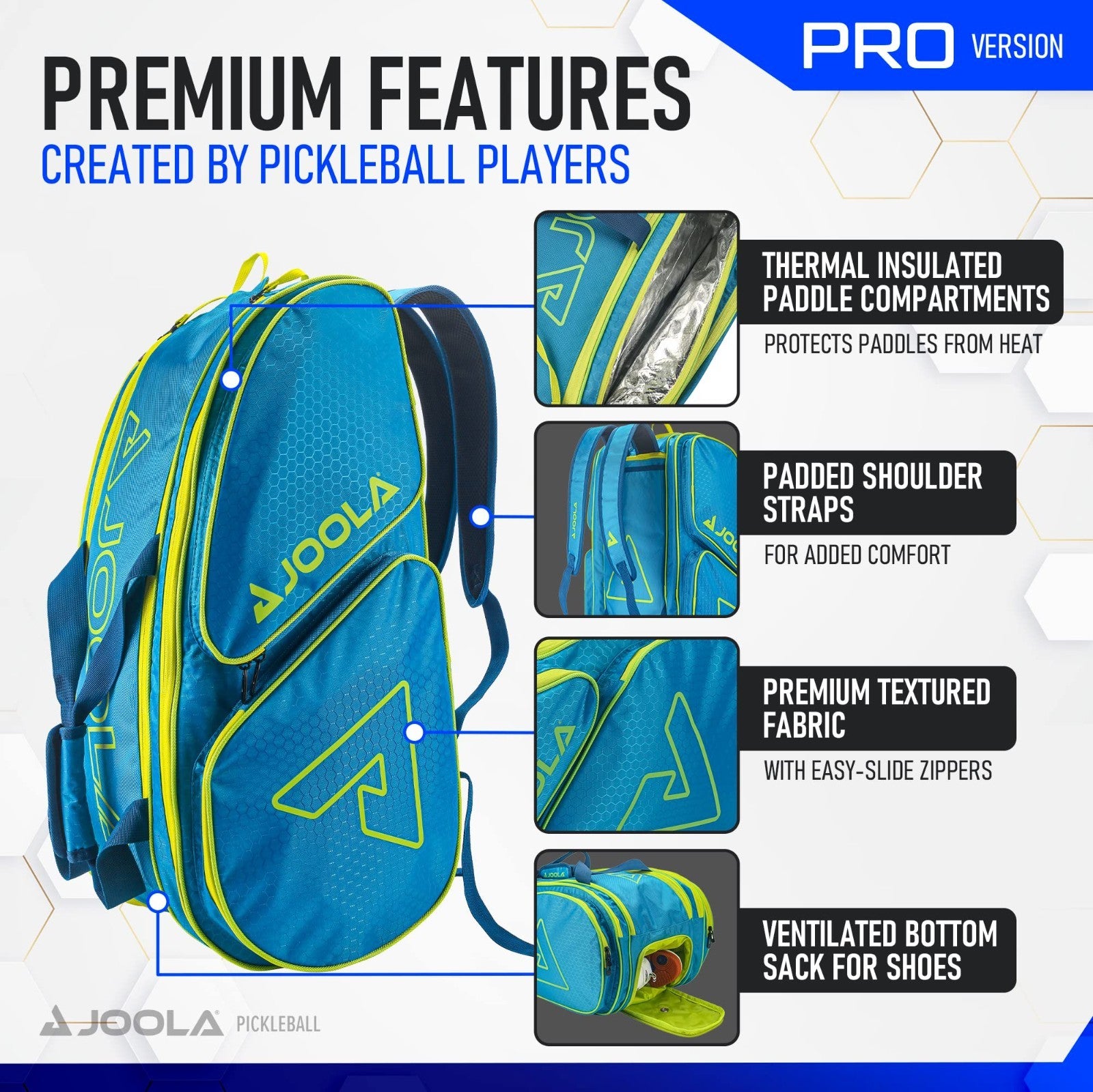 Pickleball Backpack & Duffle Bag - Thermal Insulated, Holds 4+ Paddles, Fence Ho4