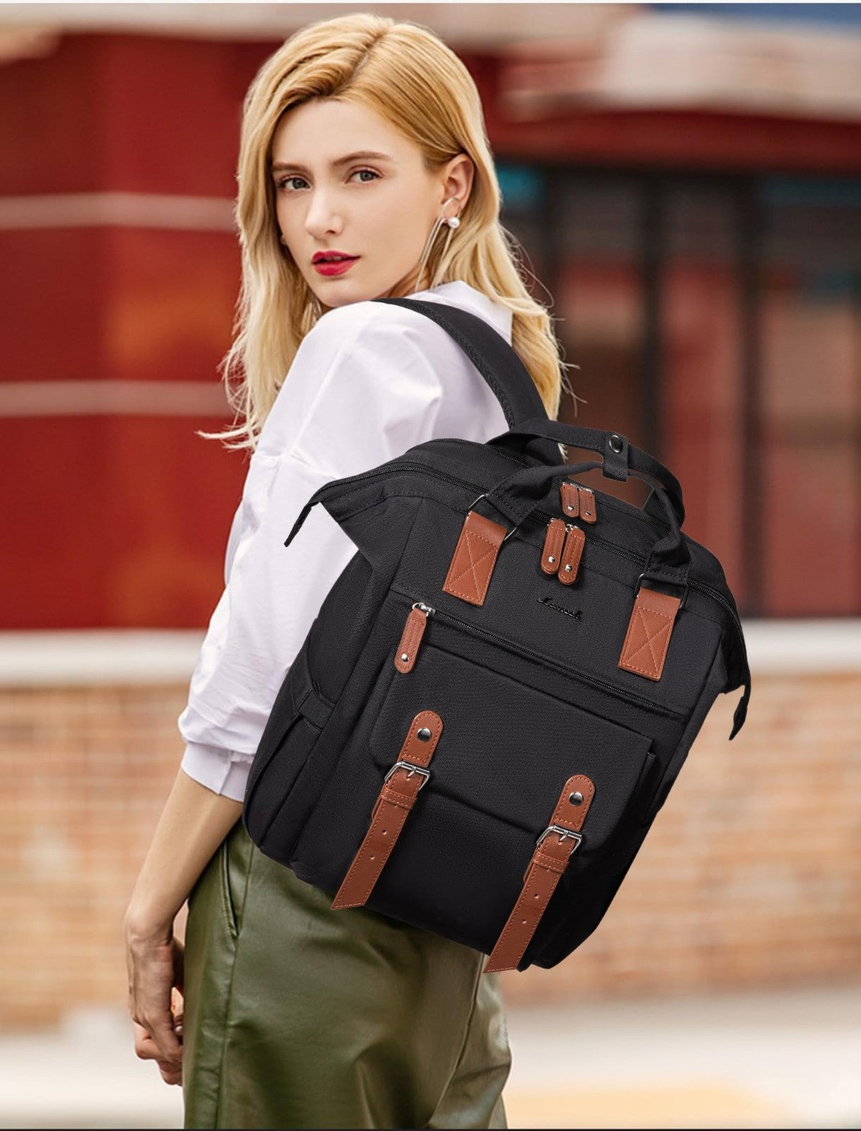 Stylish Women's Laptop Backpack, 15.6" Compartment, Ideal for Work & Travel, Col8