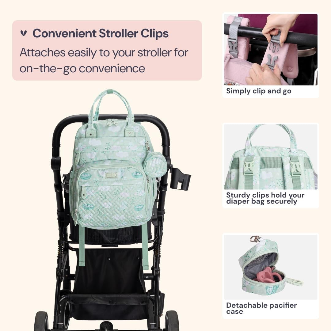 Multi Function Water Resistant Diaper Bag Backpack   Baby Travel Tote with Chang5