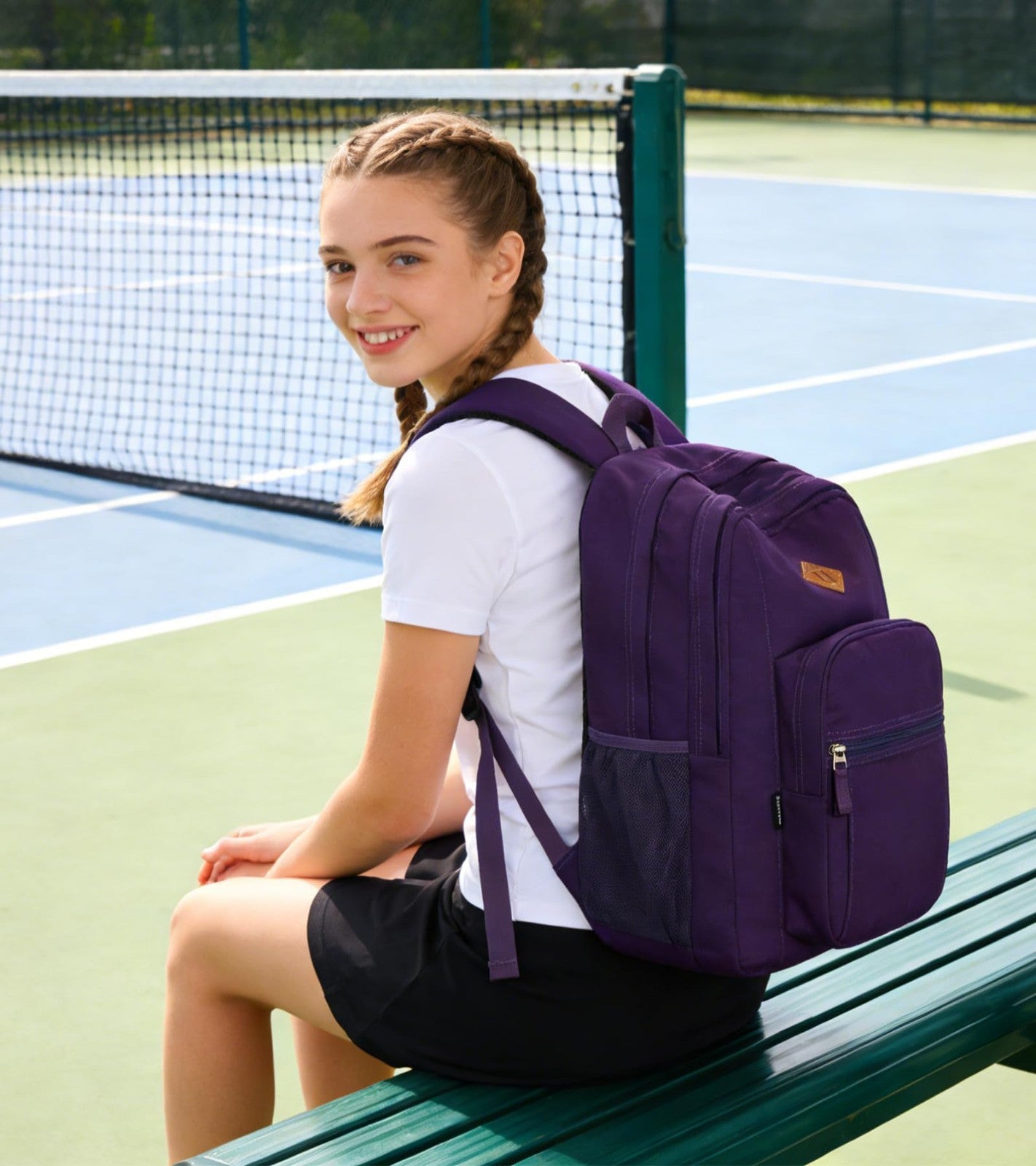 Solid Color Water Resistant Backpack for Girls & Women   School & College Bag (P2