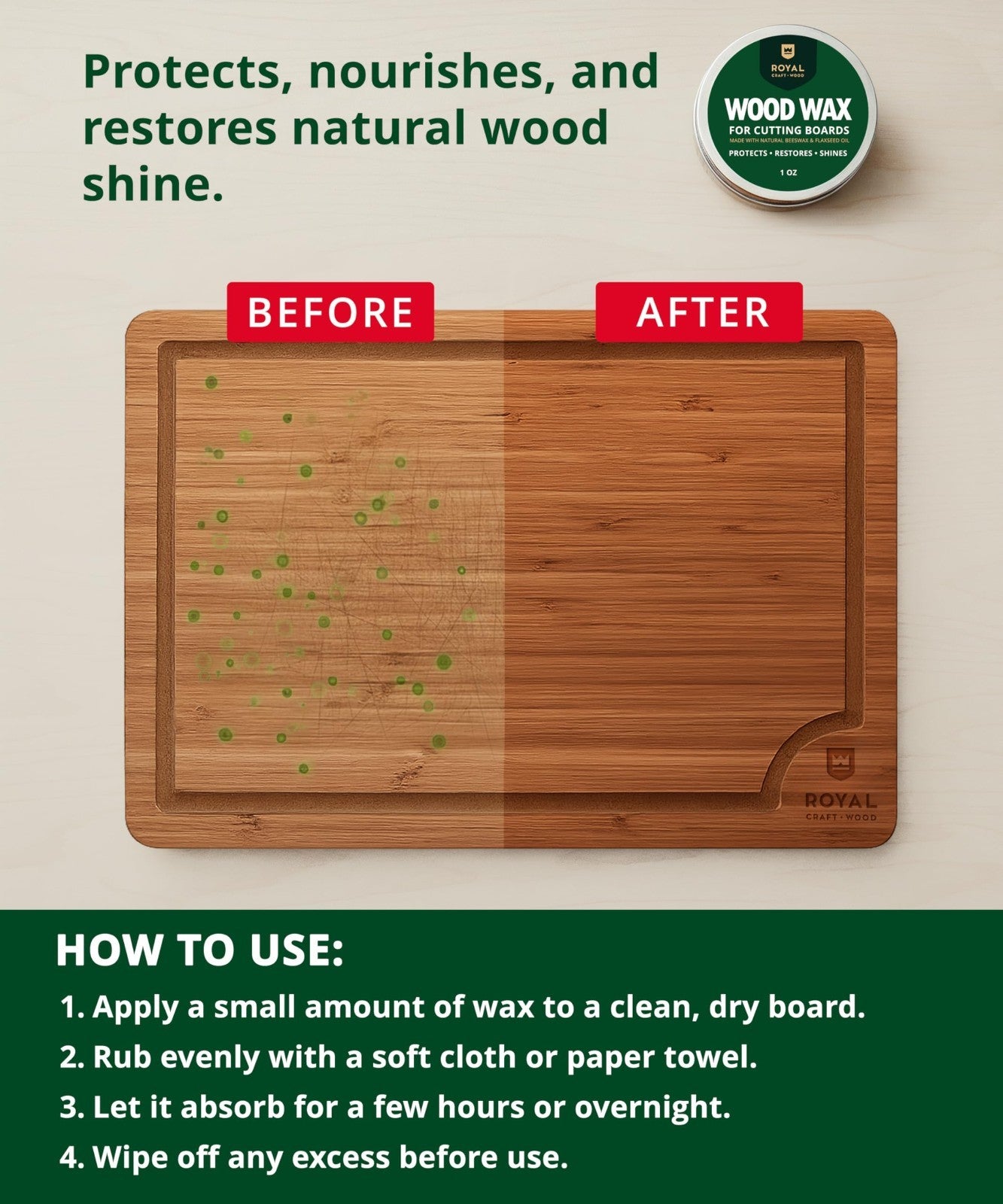 Wooden Cutting Boards Set   Bamboo Kitchen Prep & Serving Board with Juice Groov6