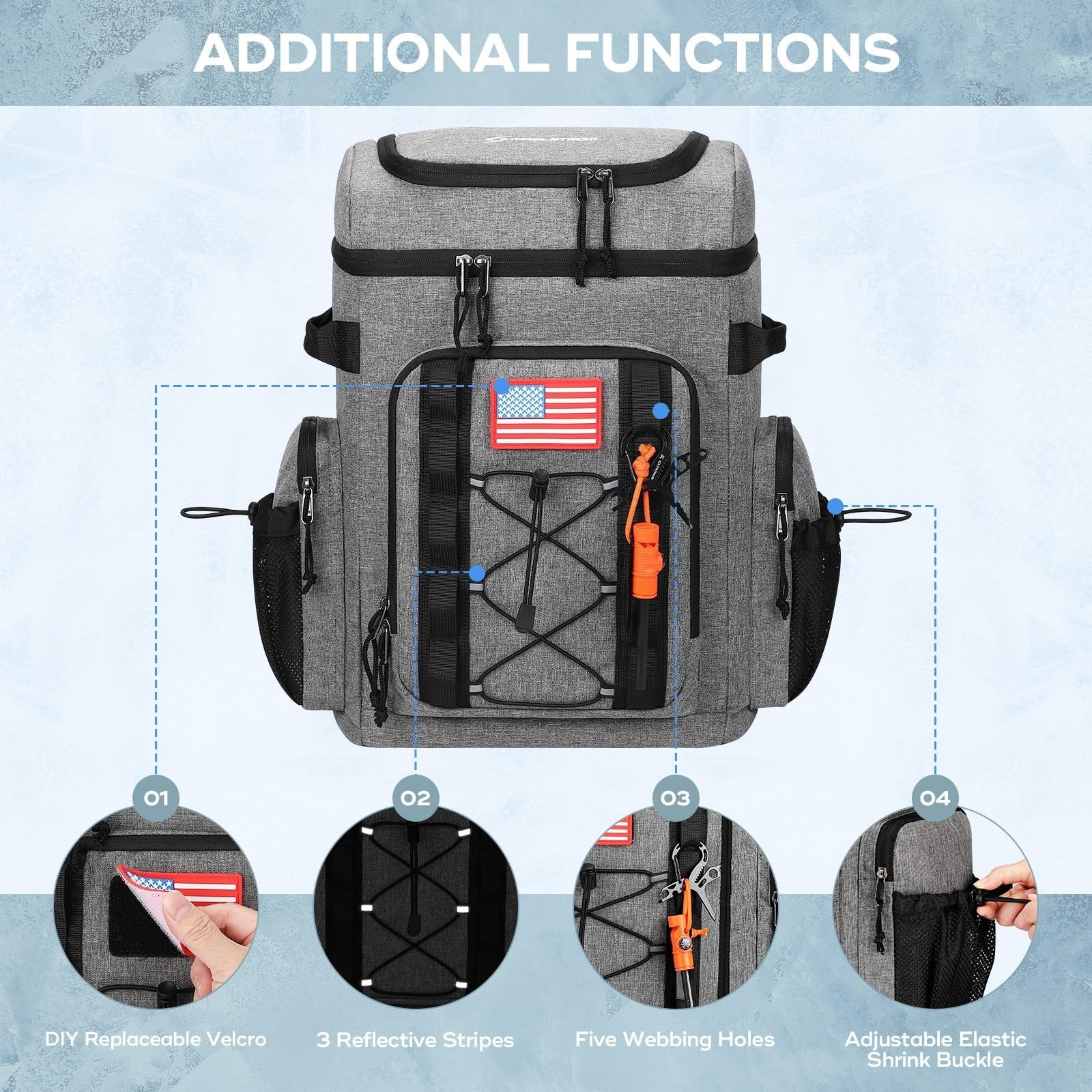 Insulated Backpack Cooler - 35/50 Can, Leakproof Soft Bag, Keeps Food Cold 16H,4