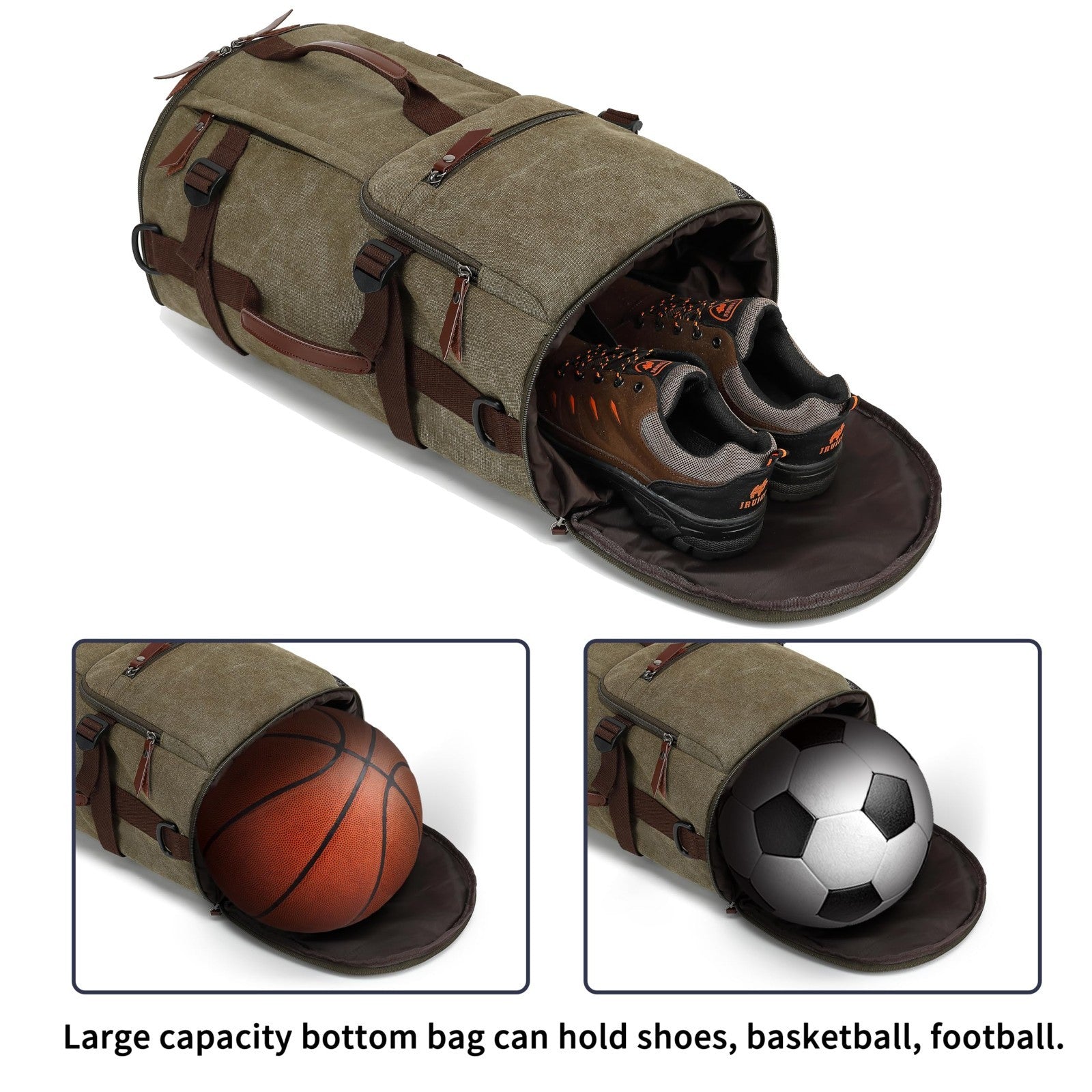 Waterproof Gym Duffel Backpack with Shoe Compartment, 4 Carry Methods, Sports &7