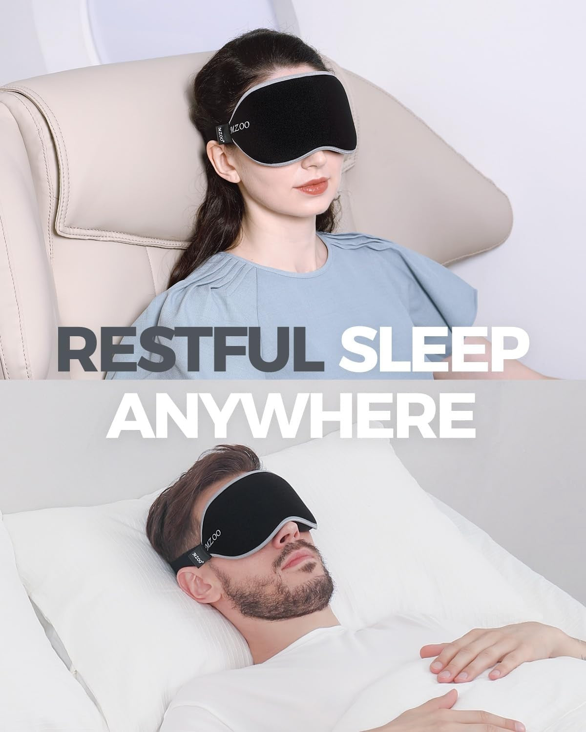 3D Luxury Sleep Mask for Light Blocking | Soft Eye Cover for Travel & Naps6