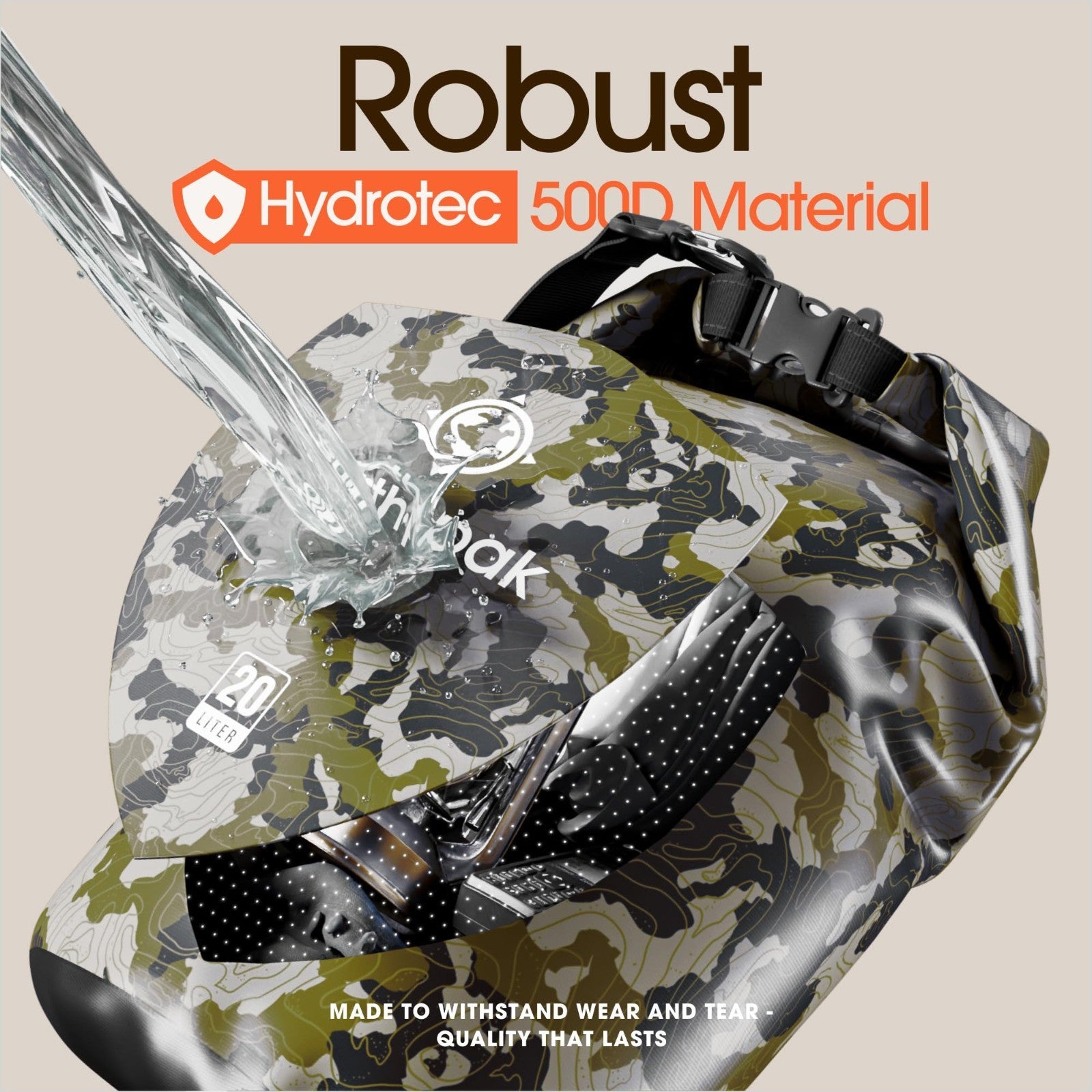 Waterproof Dry Bag Backpack   Roll Top Sack for Kayaking & Gear Protection, Phon3