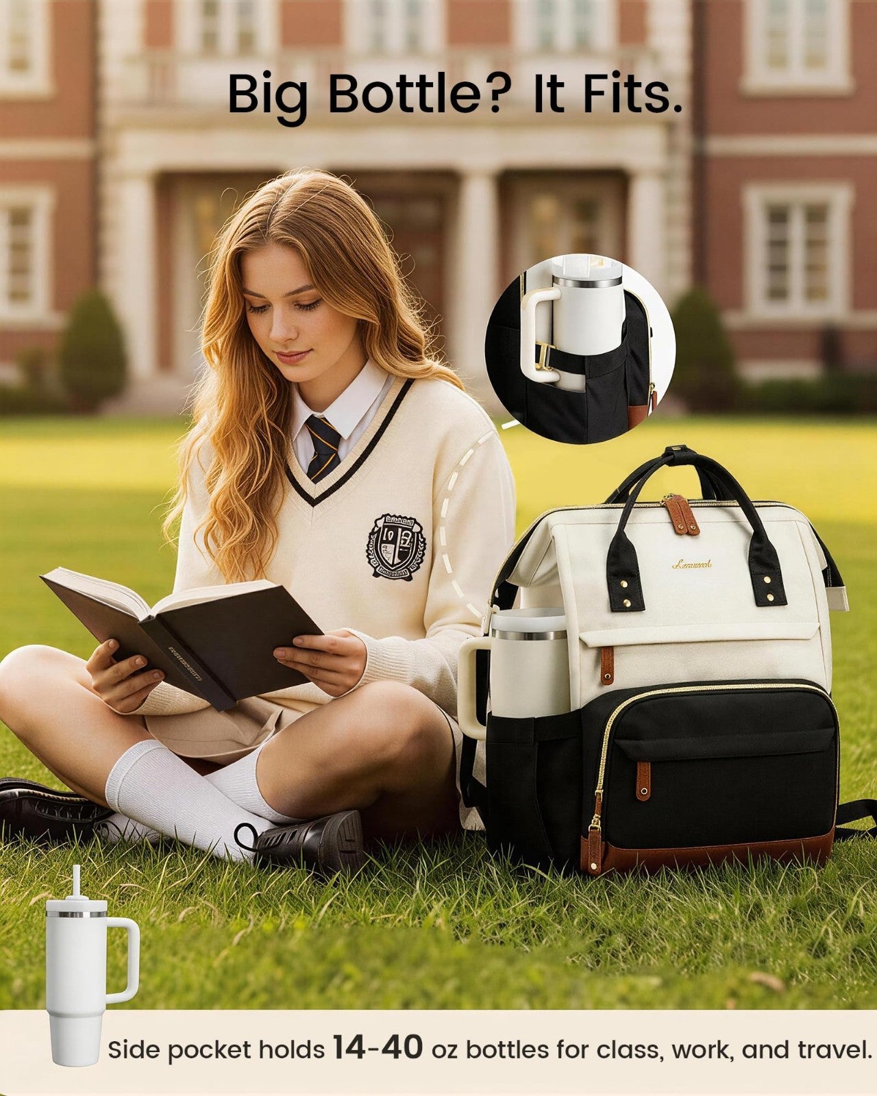 Stylish 15.6" Laptop Backpack for Women   Waterproof, Large Capacity, Travel & S2