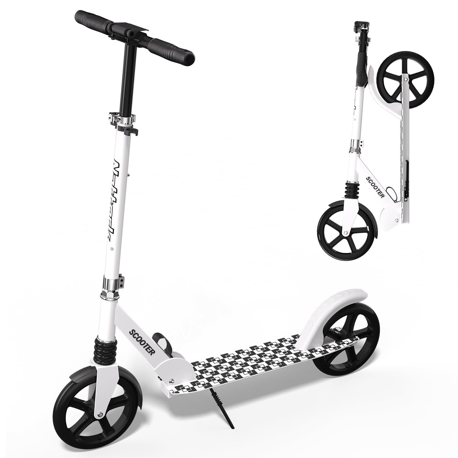 Kick Scooter for Kids & Adults, Adjustable Height, Foldable, 240 LBS Max Load, 81