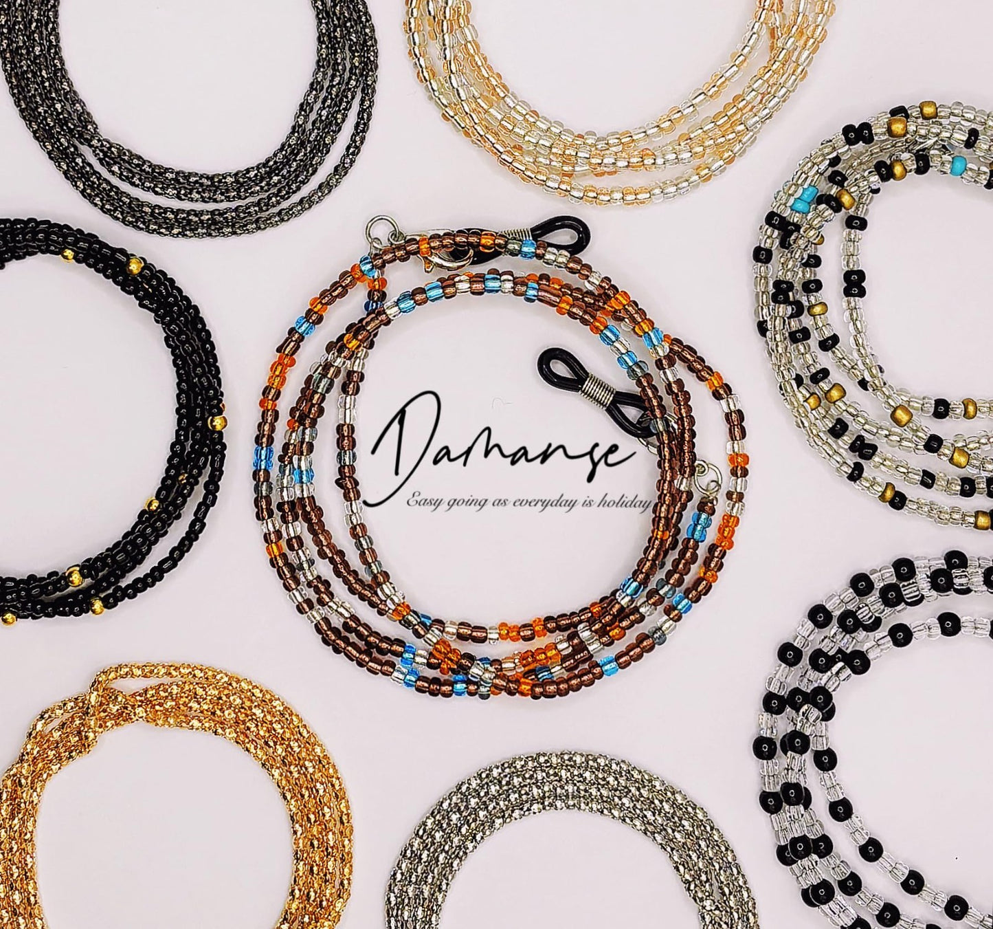 Beaded Eyeglass Chain Holders - 8 Pcs Neck Strap for Women, Stylish & Functional3