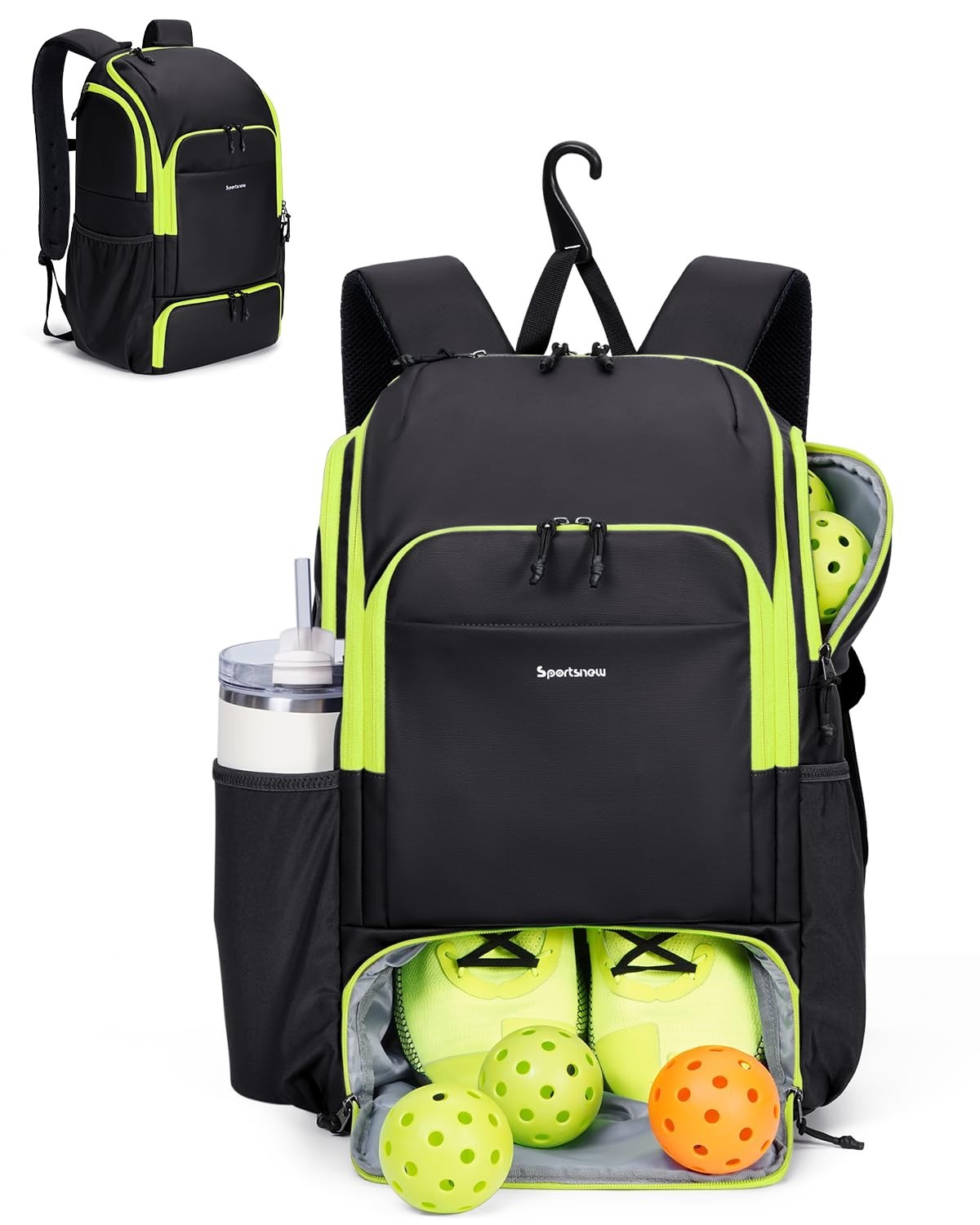Waterproof Pickleball Bag with Shoe Compartment & Fence Hook | 30L, 2 Pockets, A1