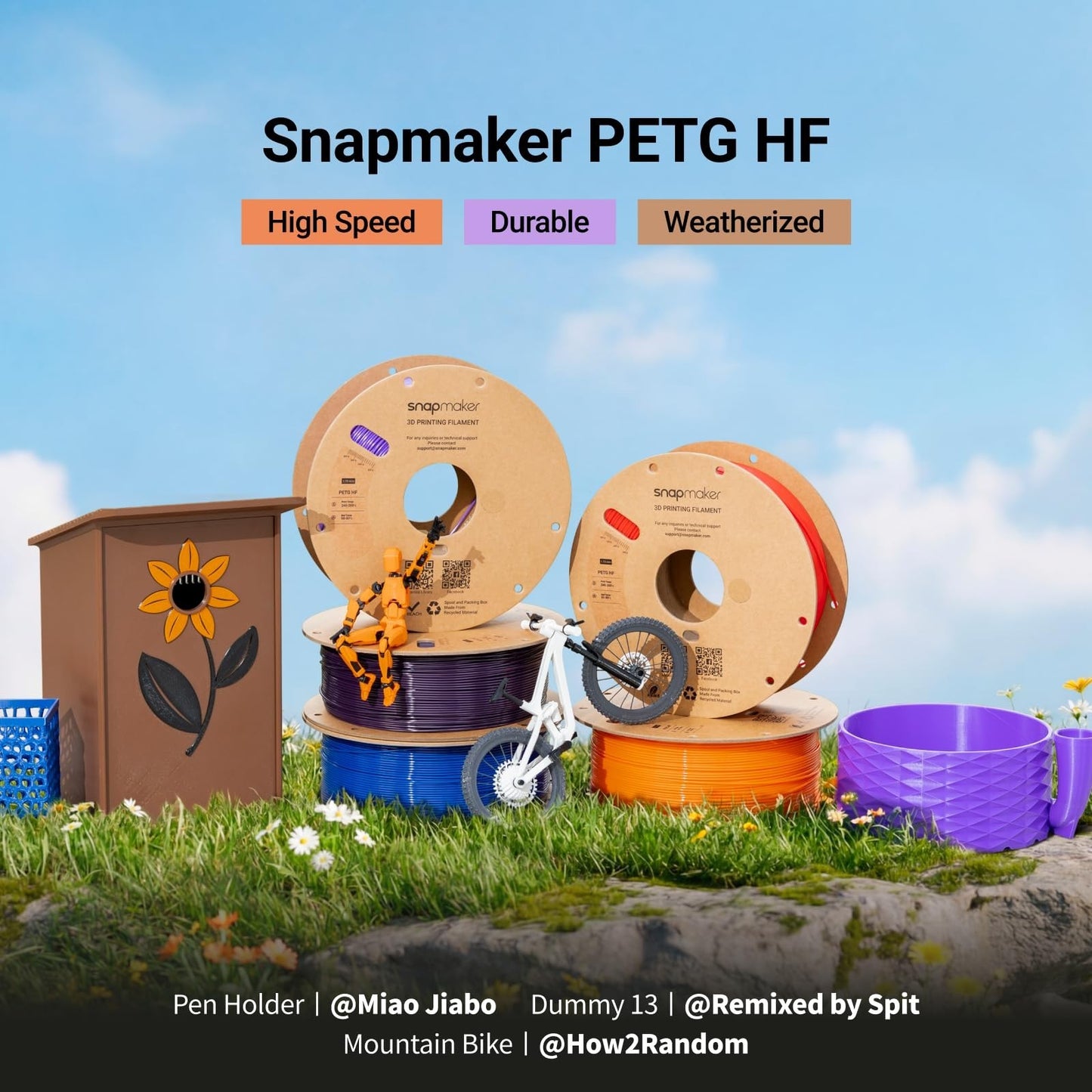High-Speed 3D Printer PETG Filament 1.75mm, Moisture-Resistant, Tough & Accurate1