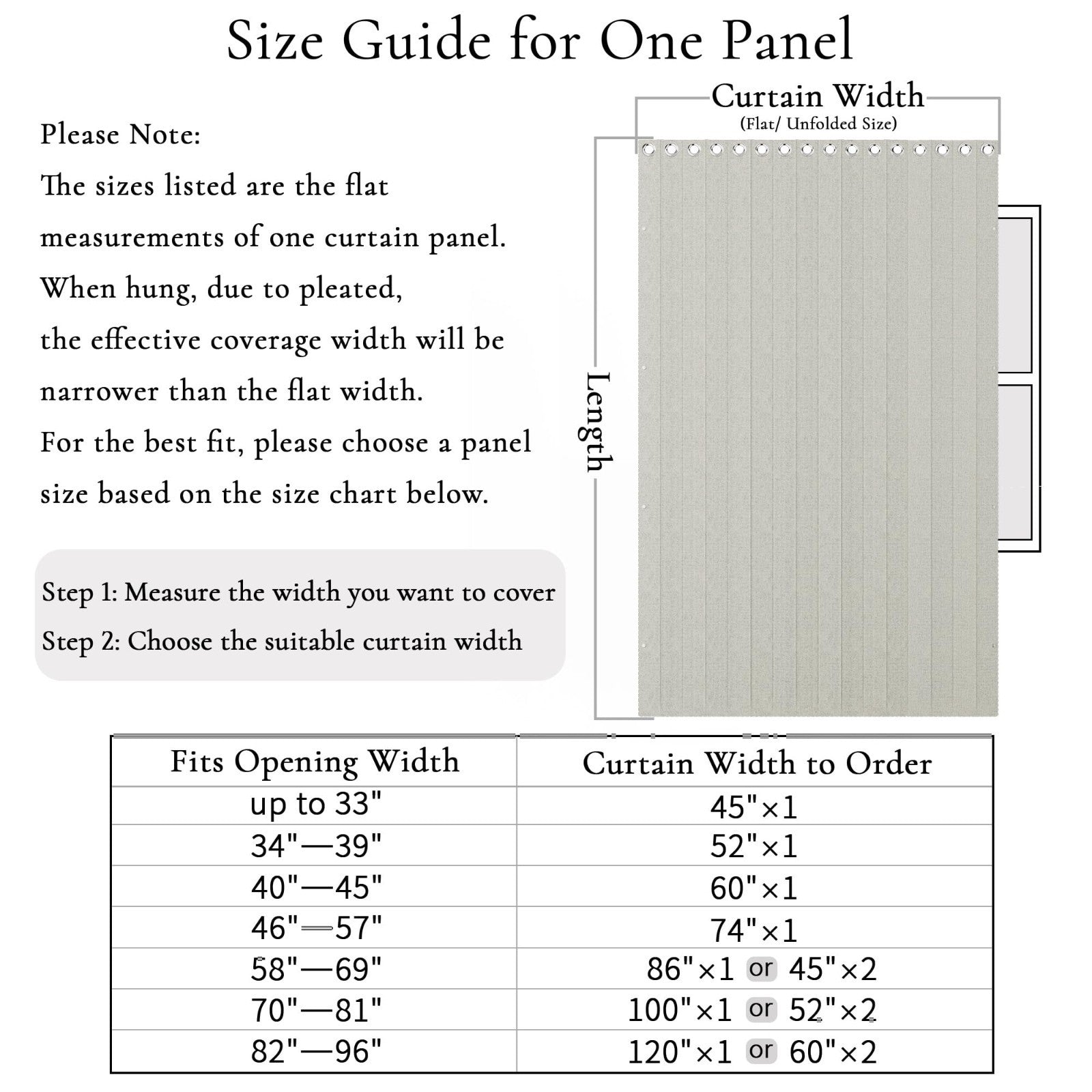 Blackout Pleated Curtains with Magnetic Closure, 1 Panel, W45 x L72, Living Room2