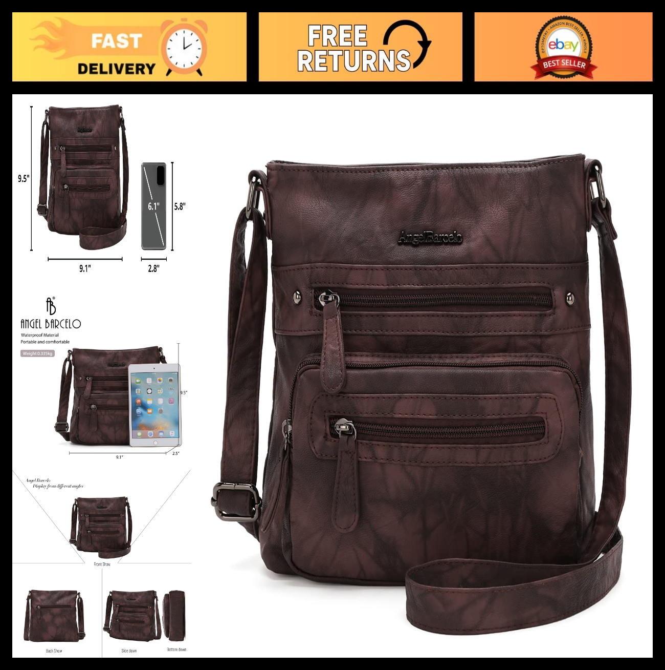 Ultra Soft Leather Crossbody Bag for Women, Stylish Handbag, Everyday Purse0