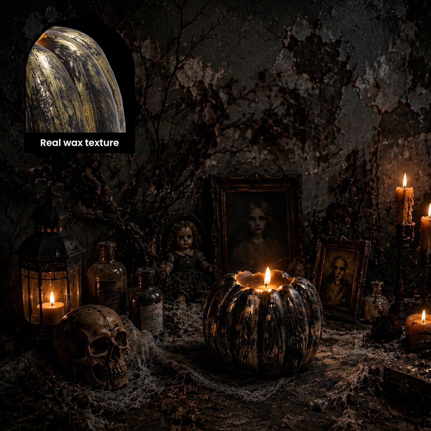 Flameless Pumpkin Candle - Halloween Decor for Home, Party, Table, Battery Opera2