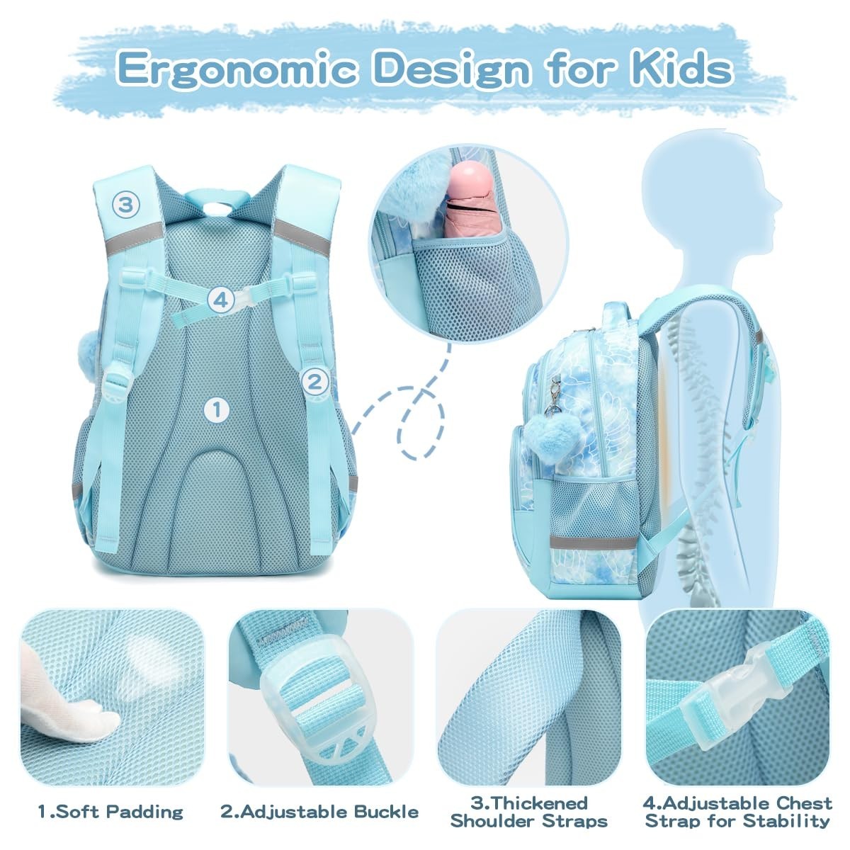 Lightweight Waterproof School Backpack for Kids   Large Capacity, Fun Prints, Mu4