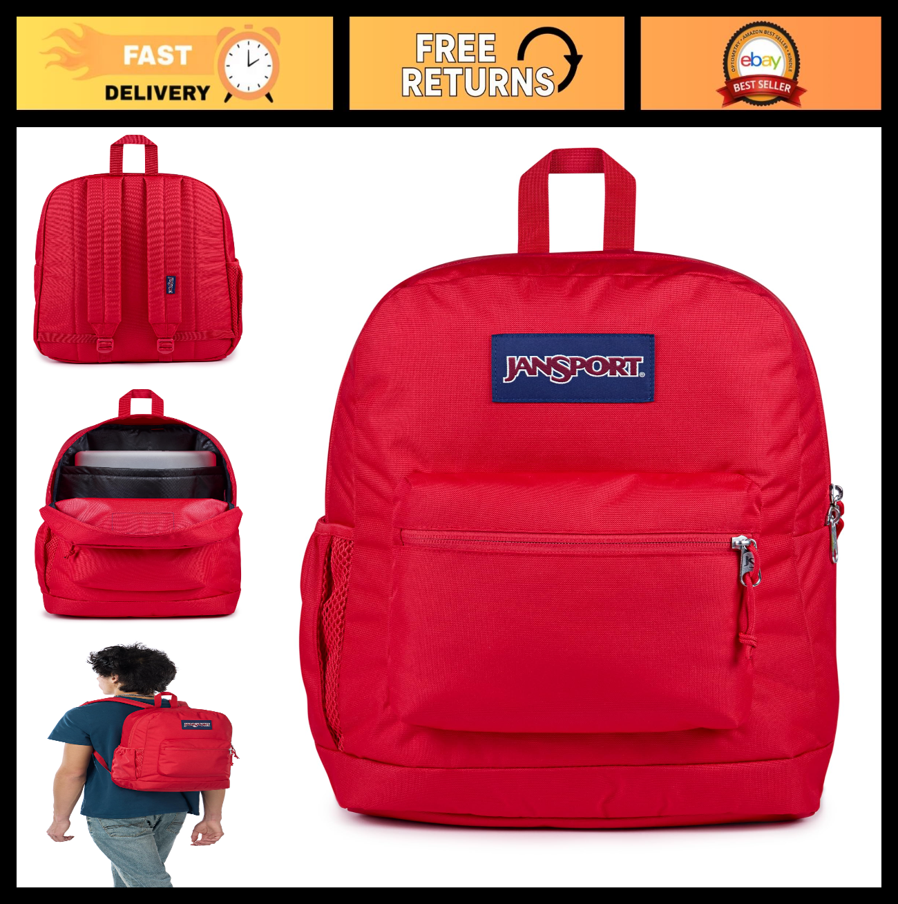 26L Red Tape Cross Town Plus Backpack   Durable, Stylish, Everyday Use, School B0