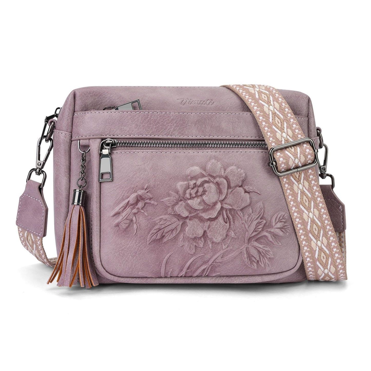Stylish Vegan Leather Crossbody Bag for Women, Embossed Design, Fashion Purse1