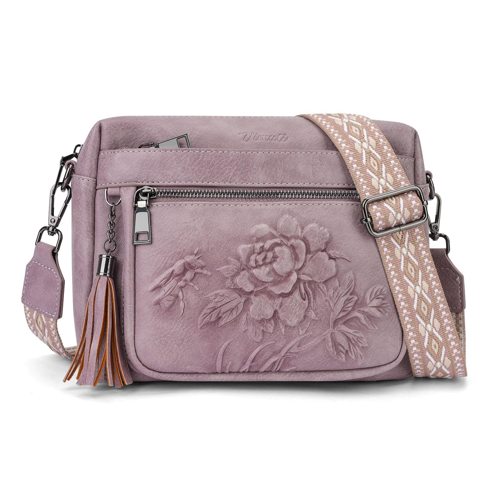 Stylish Vegan Leather Crossbody Bag for Women, Embossed Design, Fashion Purse1