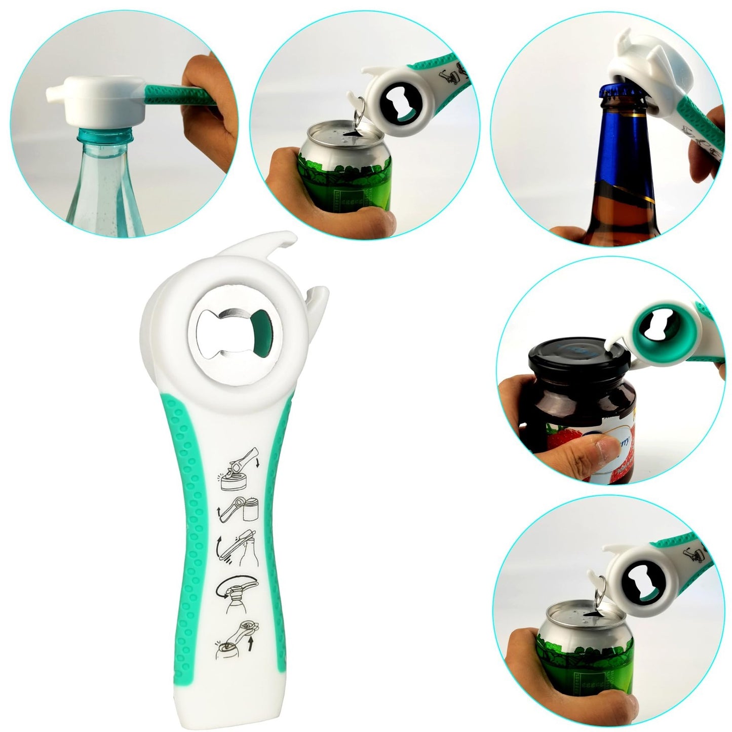 5 in 1 Jar Opener for Seniors & Arthritis   Adjustable Lid & Bottle Opener, Non 3