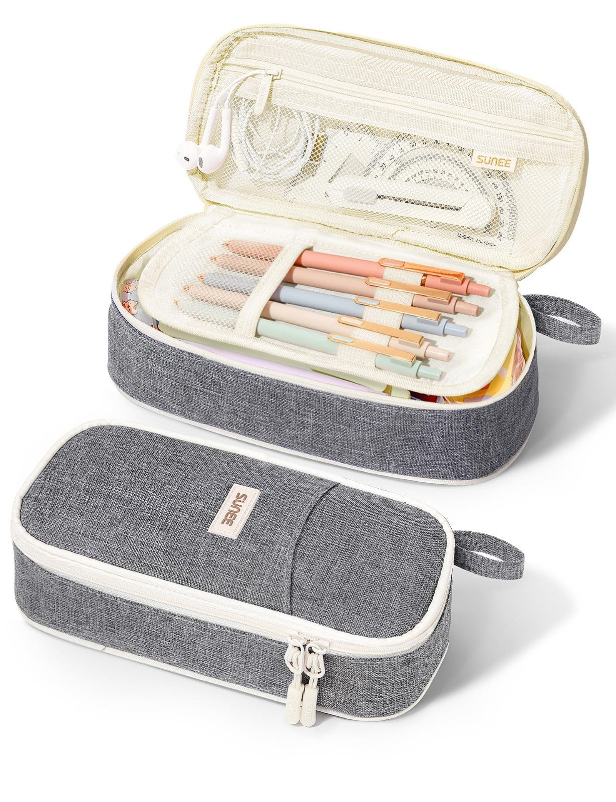 Cute Aesthetic Pencil Case, Large Zipper Pen Pouch, Kawaii Stationery Organizer,1