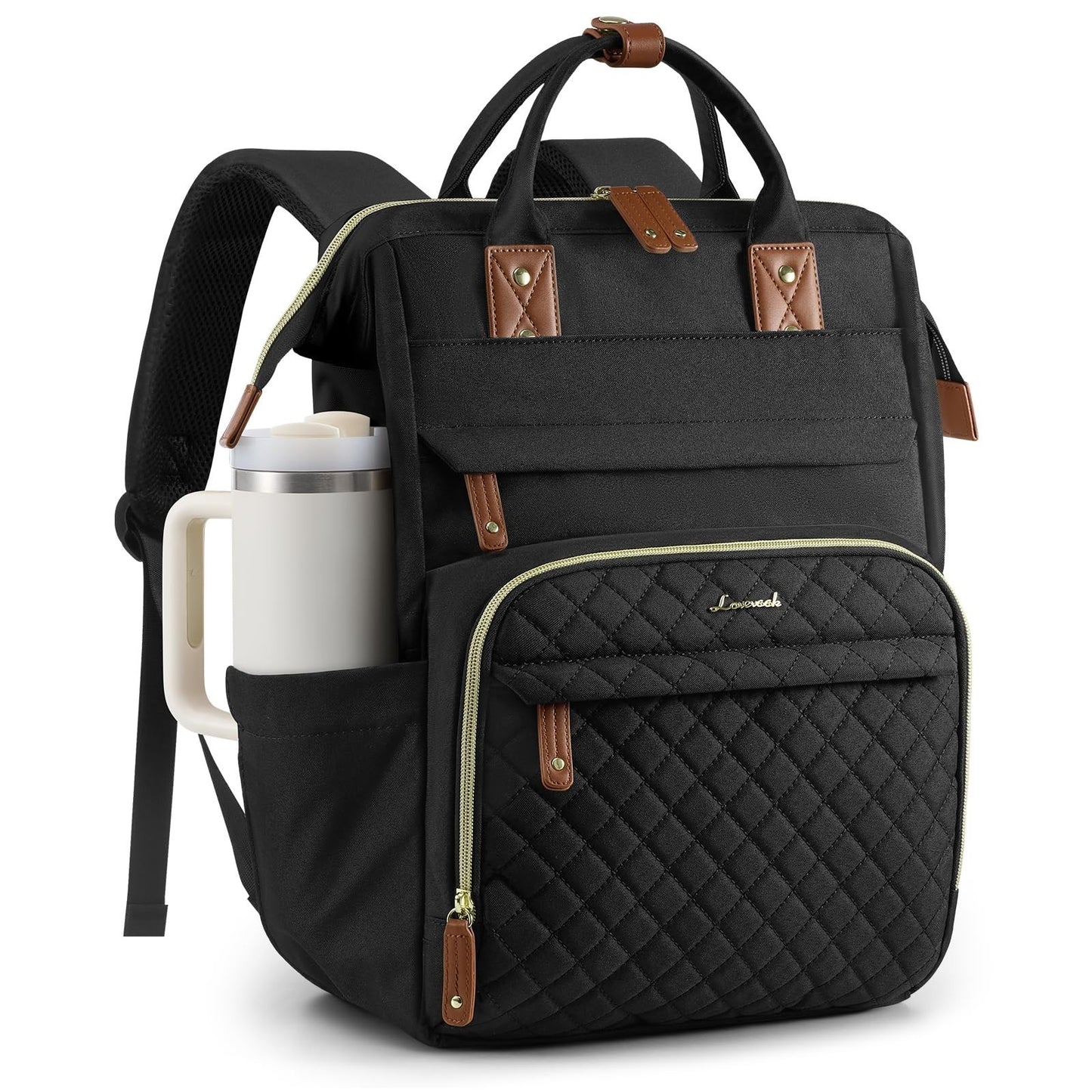 Quilted Laptop Backpack for Women   Stylish Work, Teacher & Nurse Purse1