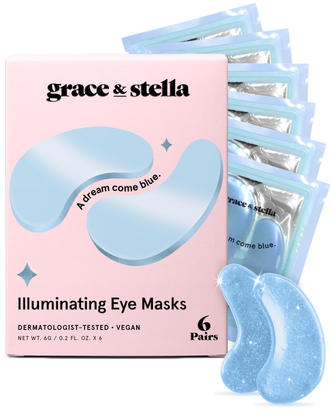 Under Eye Mask Gel Patches - Reduce Dark Circles, Puffiness & Wrinkles, 6 Pairs,1