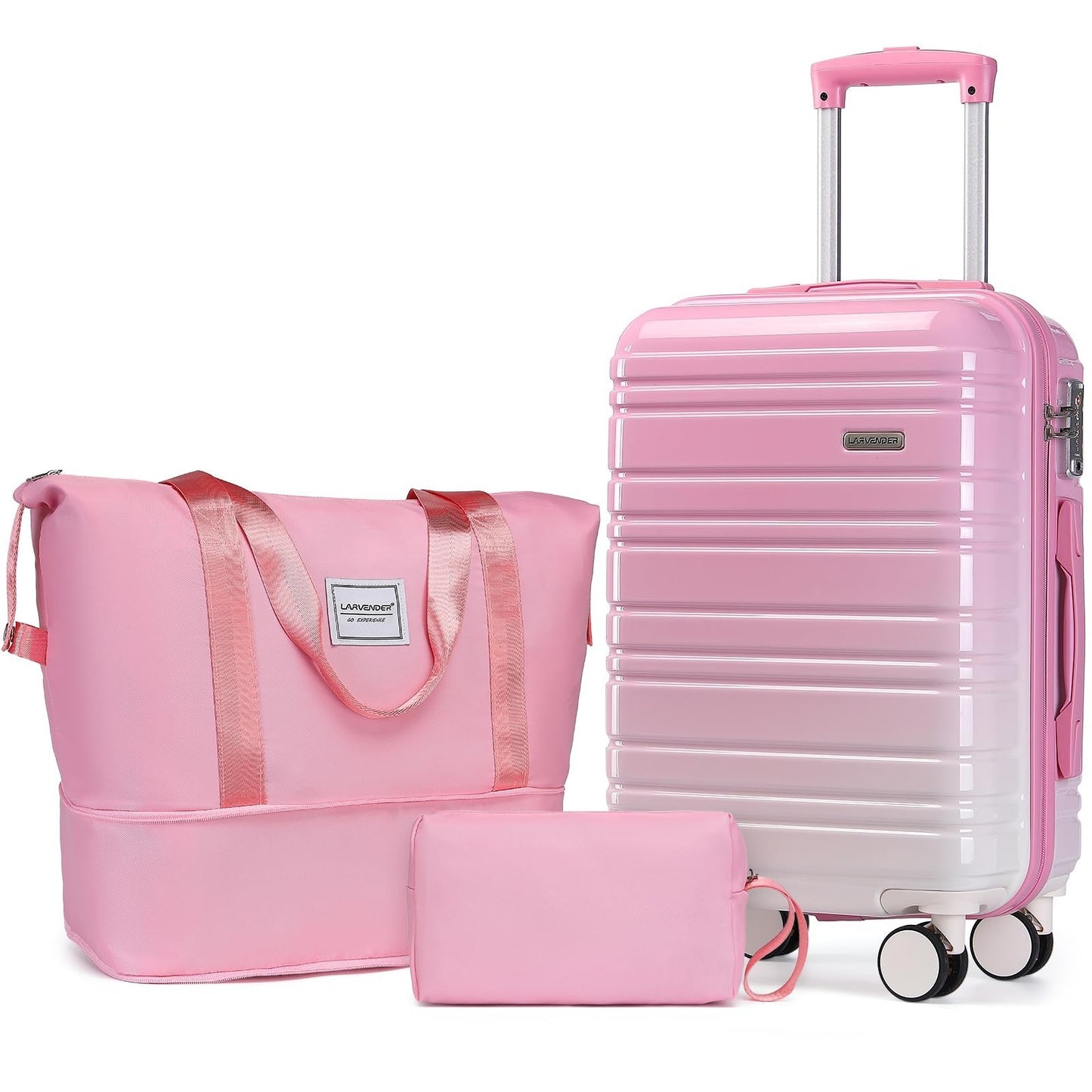 3-Piece Carry-On Luggage Set, 20in Hardshell Suitcase, Lightweight, TSA Lock, Du1