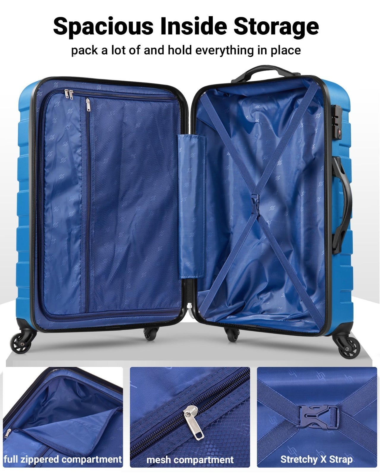 2 Piece Hard Shell Luggage Set - Lightweight Carry-On & 28" Checked Travel Bags2