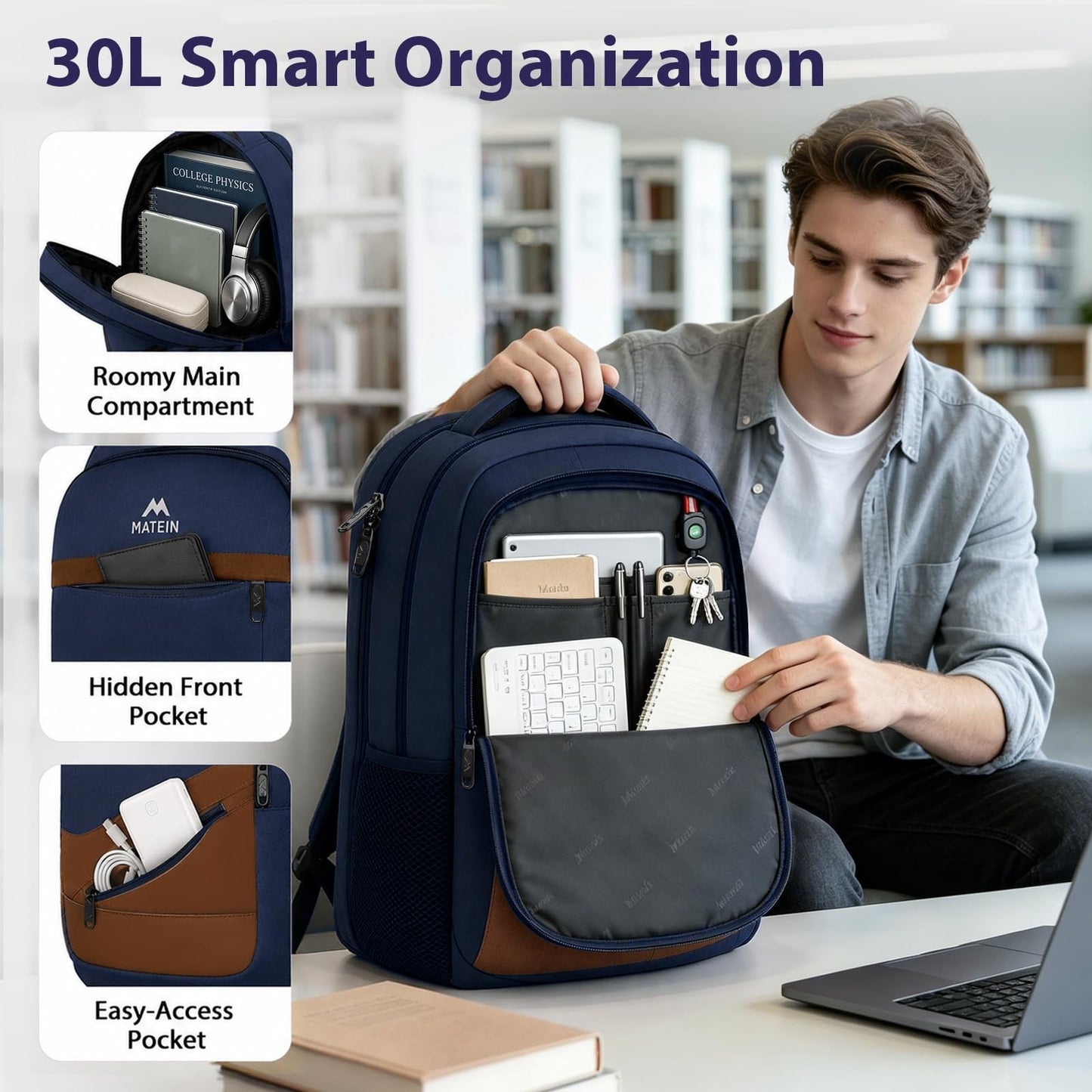 Travel Backpack for Men, Anti Theft Pocket, TSA Friendly, Durable & Stylish Bag6
