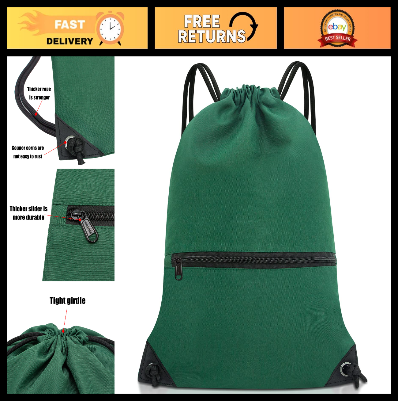 Drawstring Backpack Gym Bag, Sport Sackpack for Travel & Outdoor Activities0