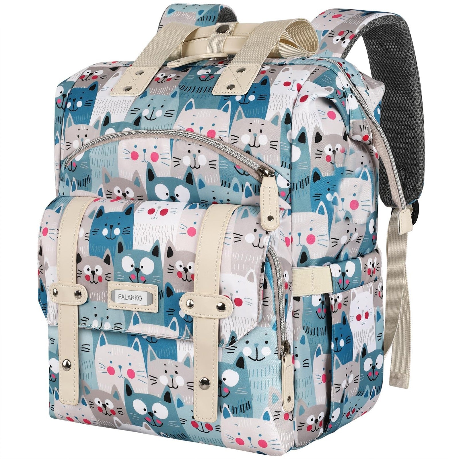 Cute Cartoon Laptop Backpack for Women, 15.6" RFID Anti Theft Travel Bag, Work P1