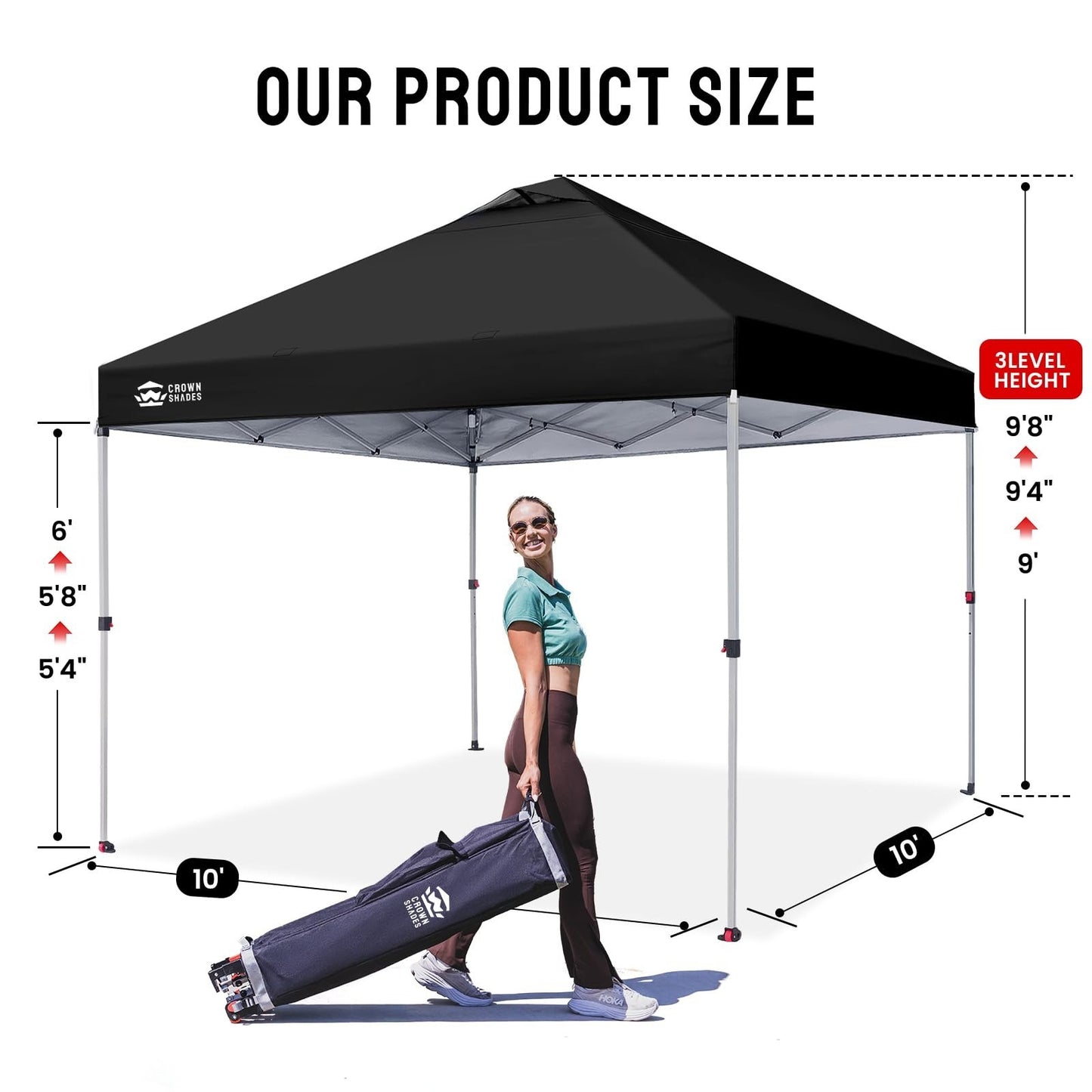 10x10 Pop Up Canopy Tent   Easy Setup Outdoor Sun Shade for Events, Parties, Cam2