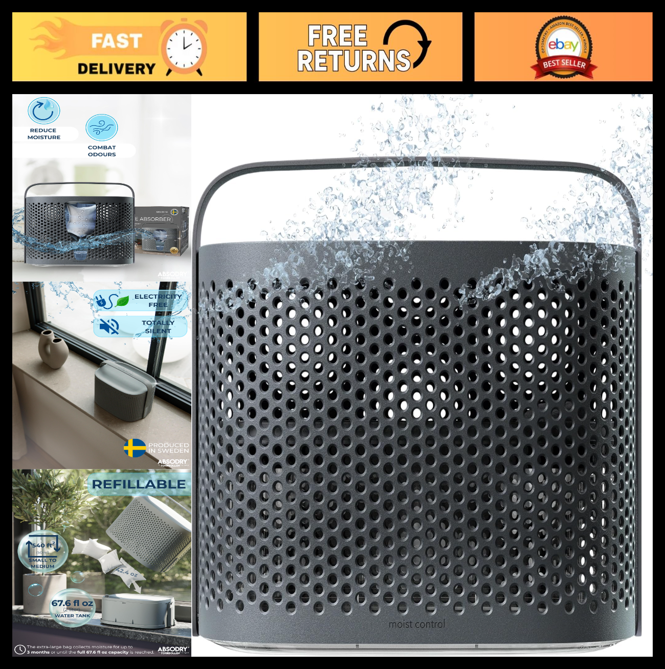 Dehumidifier for Closet & Bedroom - 2x1.3lb Moisture Absorber, Air Purifier, Hum0