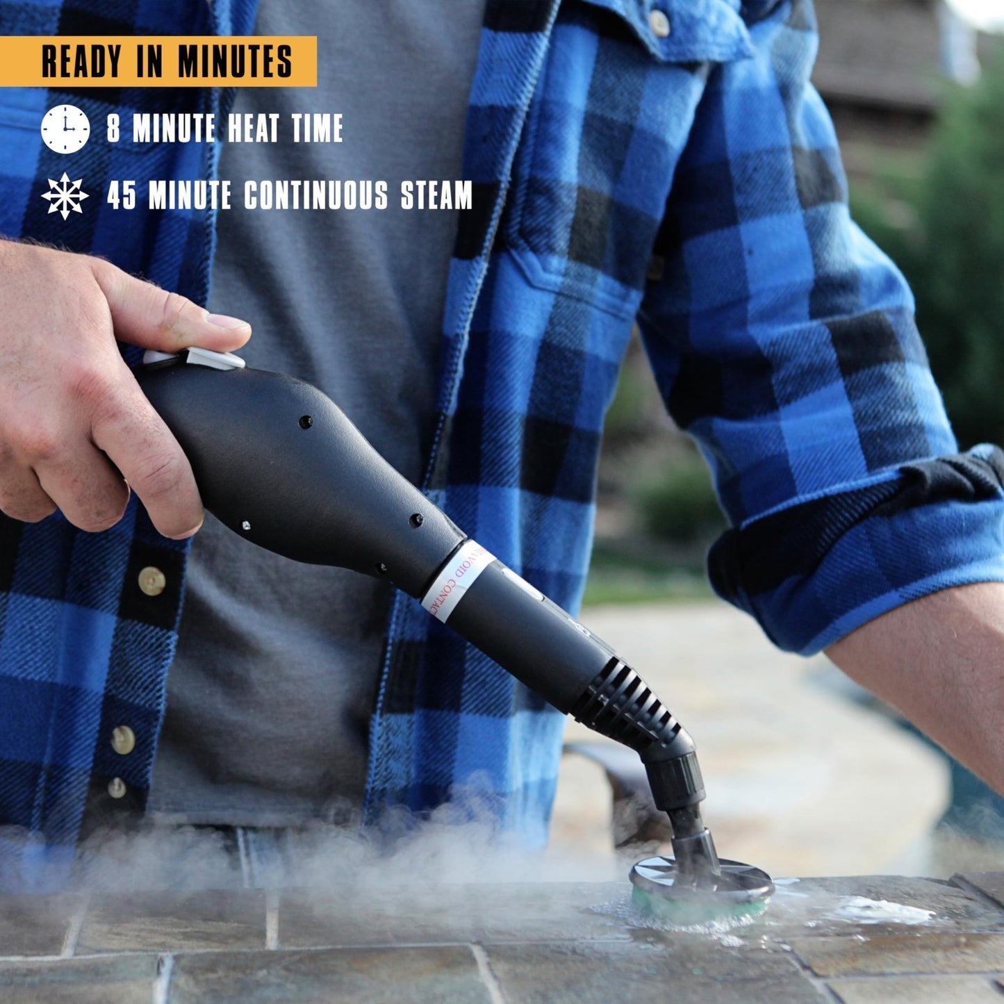 Heavy-Duty Steam Cleaner 45 Min Runtime, 18 Accessories for Home, Tile, Grout, C3