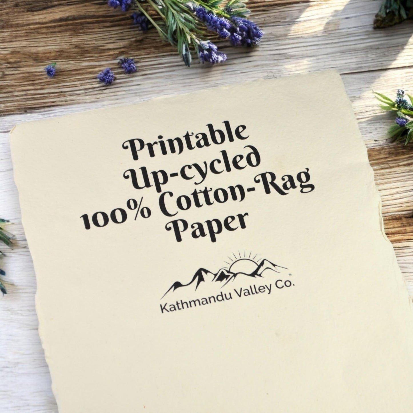 5x7 Off-White Deckle Edge Cotton Card Stock, 25 Pack - Vintage Handmade 200 GSM4